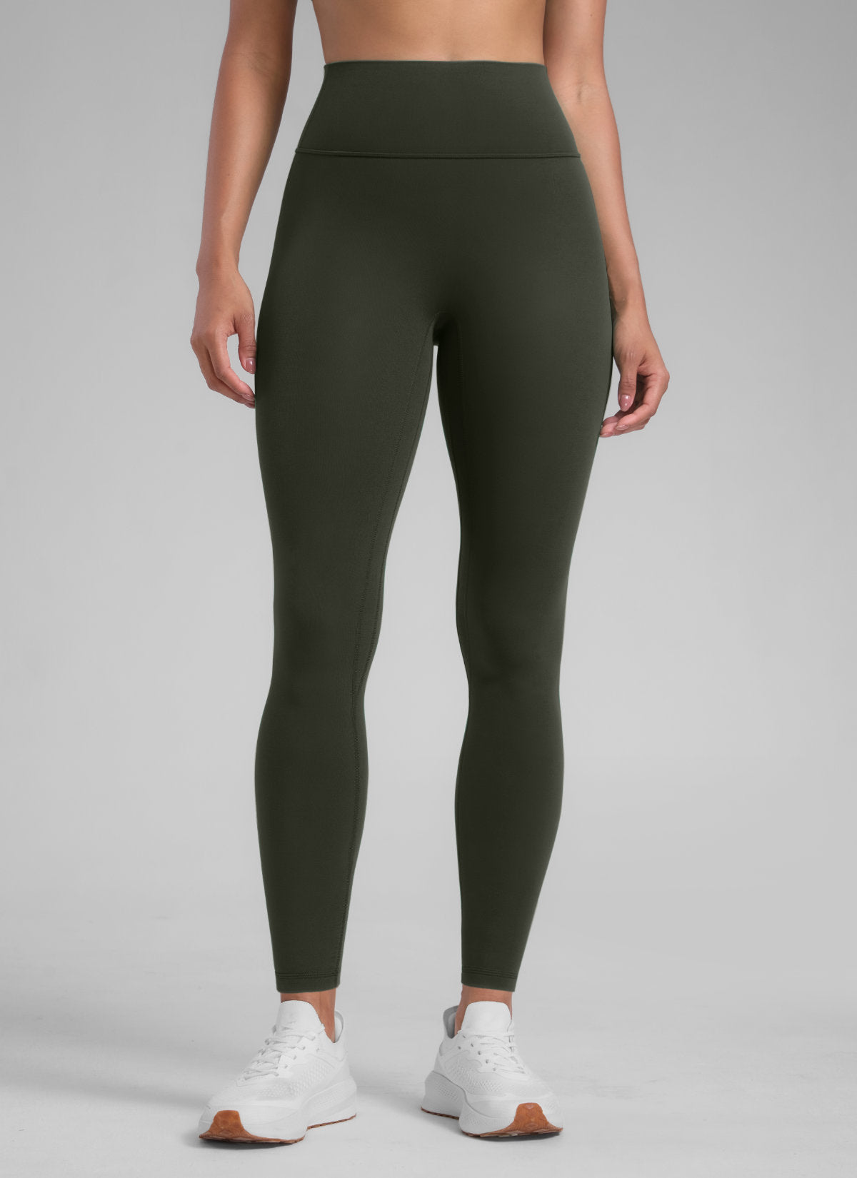 CRZ YOGA Women's Secretsculpt™ Workout No Front Seam Legging 28'' Olive Green