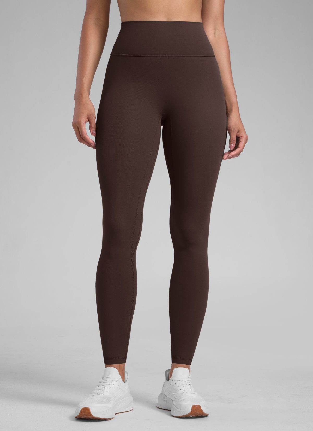 CRZ YOGA Women's Secretsculpt™ Workout No Front Seam Legging 28'' Hot Fudge Brown