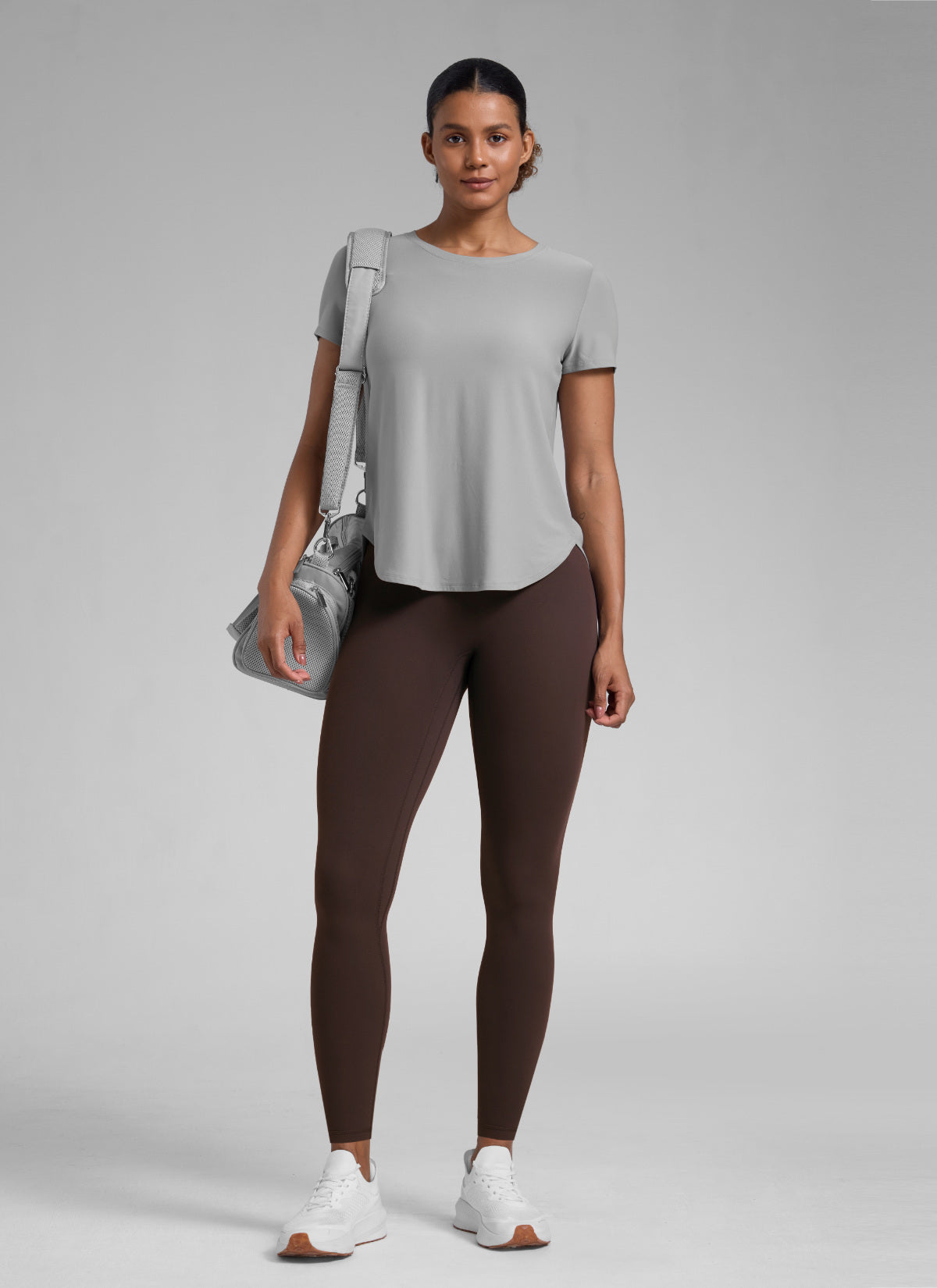 CRZ YOGA Women's Secretsculpt™ Workout No Front Seam Legging 28'' Hot Fudge Brown