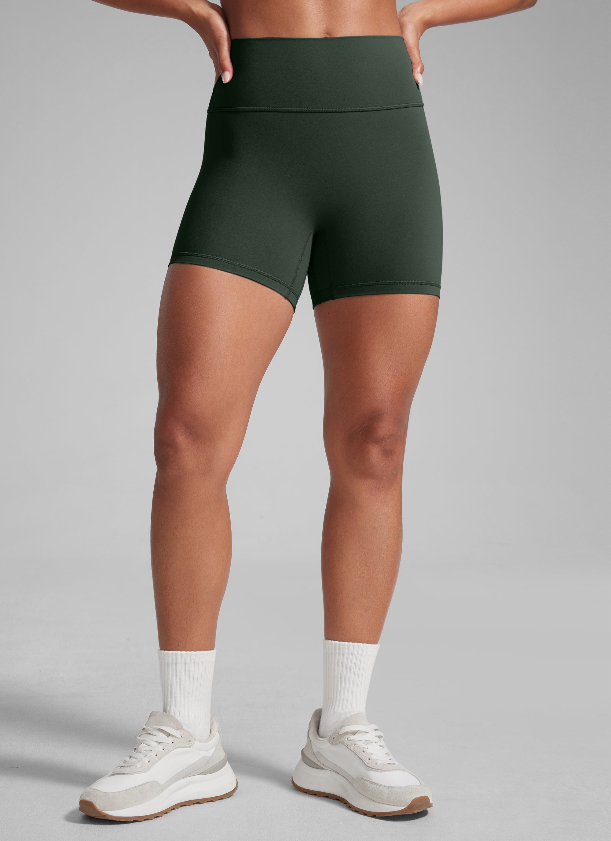 CRZ YOGA Womens Butterlift Scrunch Butt Atheletic Workout Biker Shorts Rock grey