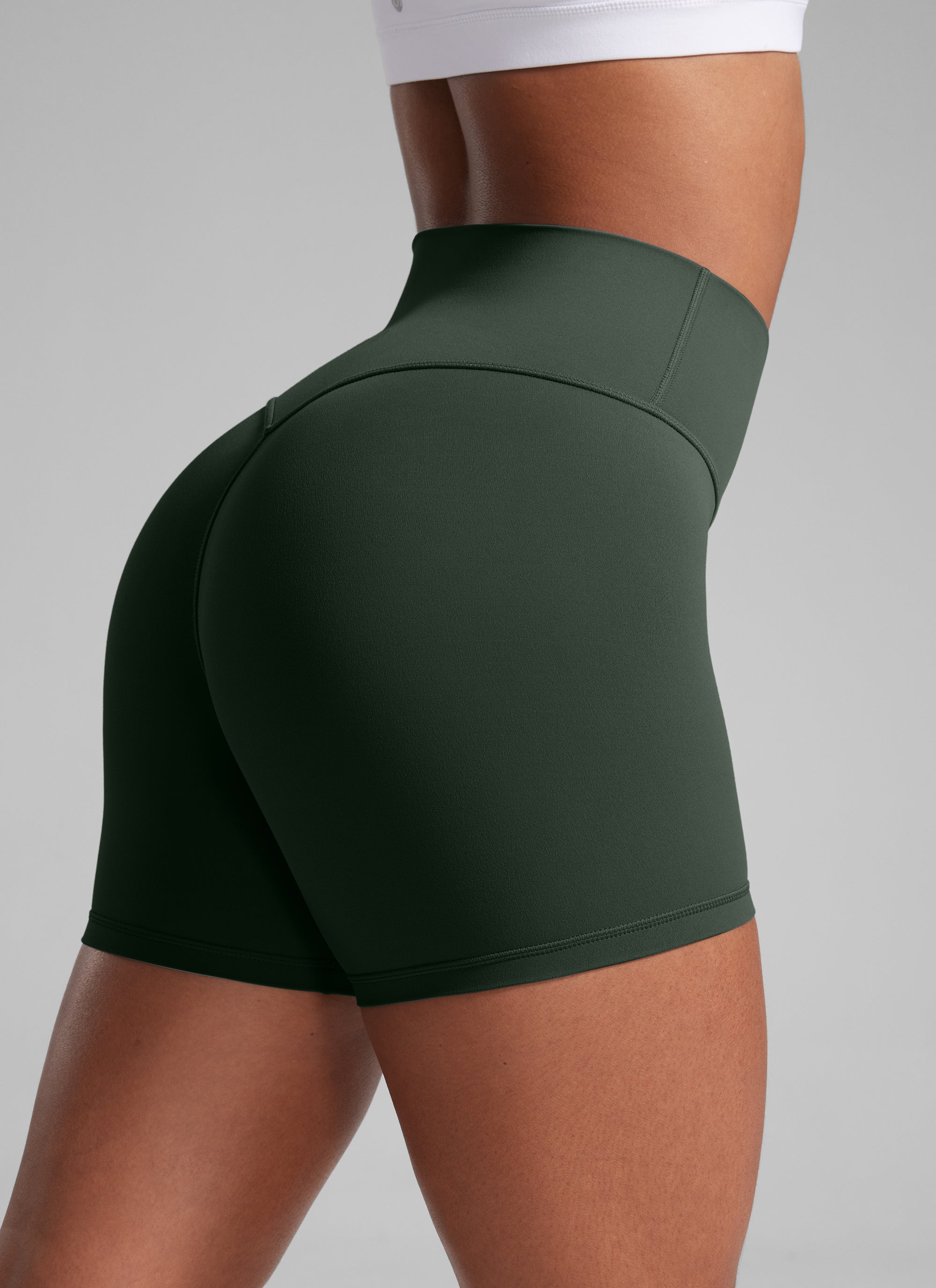 CRZ YOGA Womens Butterlift Scrunch Butt Atheletic Workout Biker Shorts Rock grey