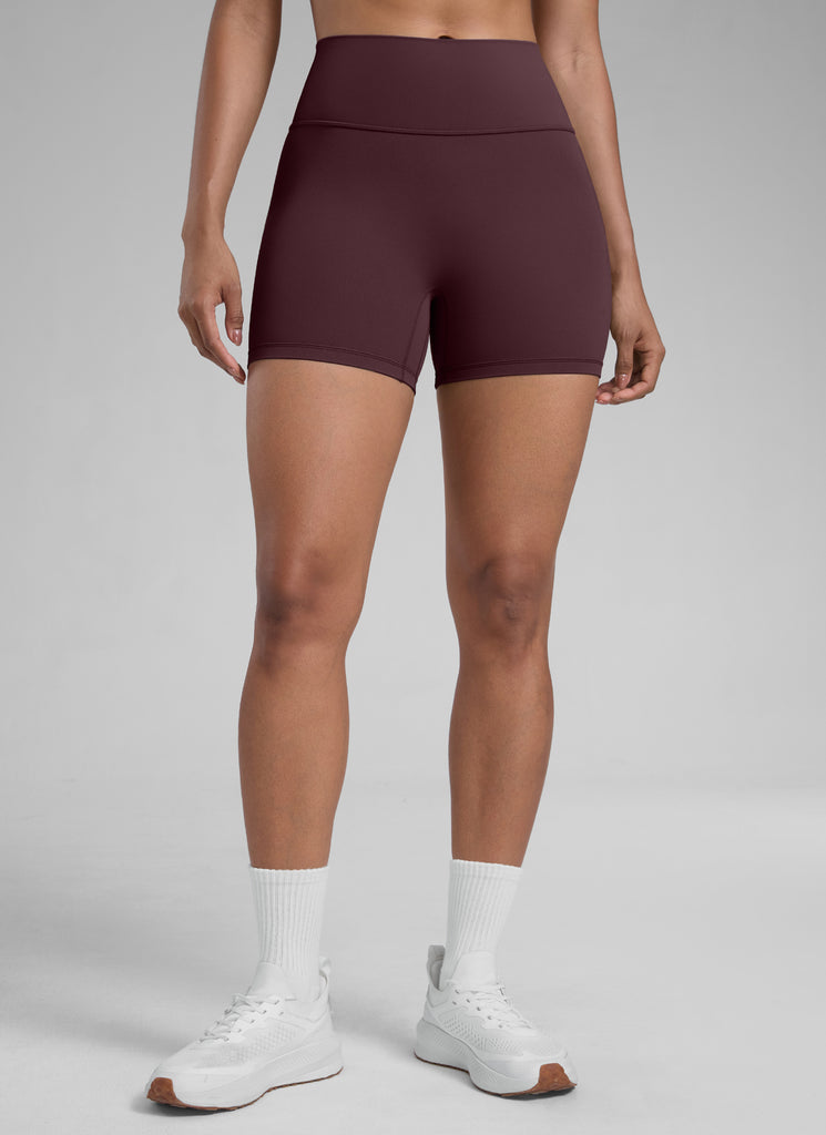 CRZ YOGA Womens Butterlift Scrunch Butt Atheletic Workout Biker Shorts Red Merlot