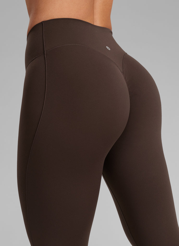 CRZ YOGA Women's Skinsoft High Rise No Front Seam Scrunch Legging 25'' Hot Fudge Brown