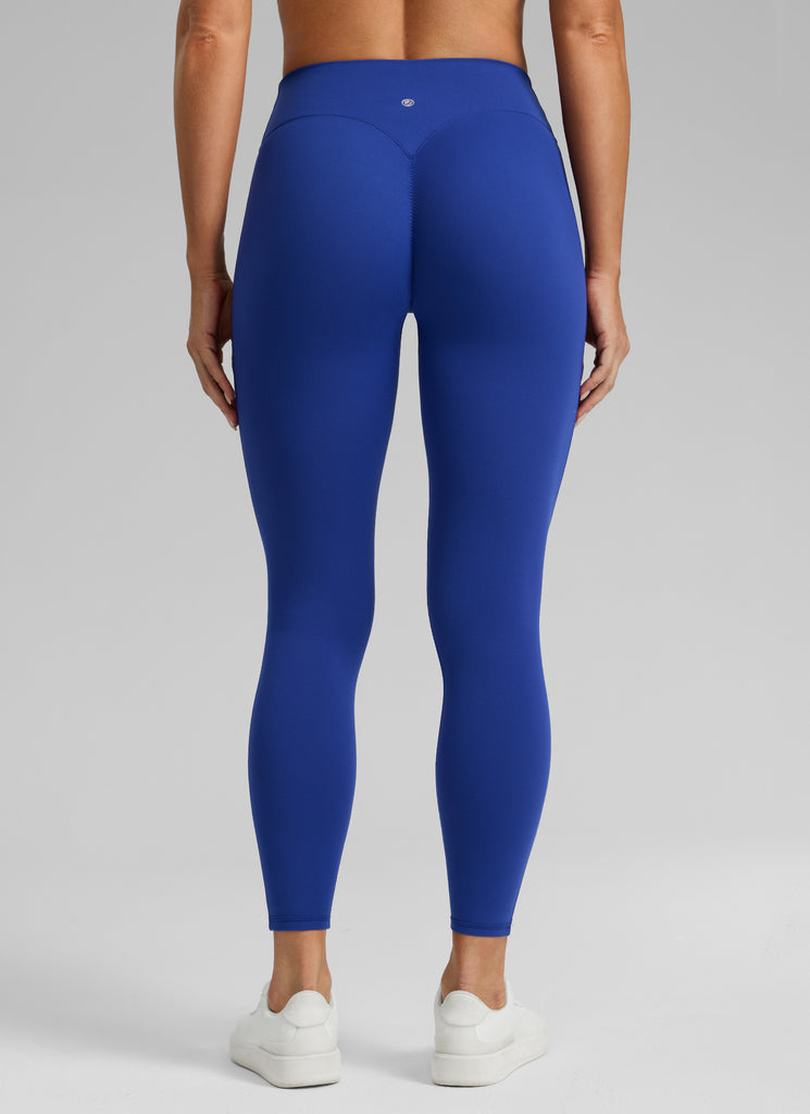 CRZ YOGA Women's Skinsoft High Rise No Front Seam Scrunch Legging 25'' True Navy