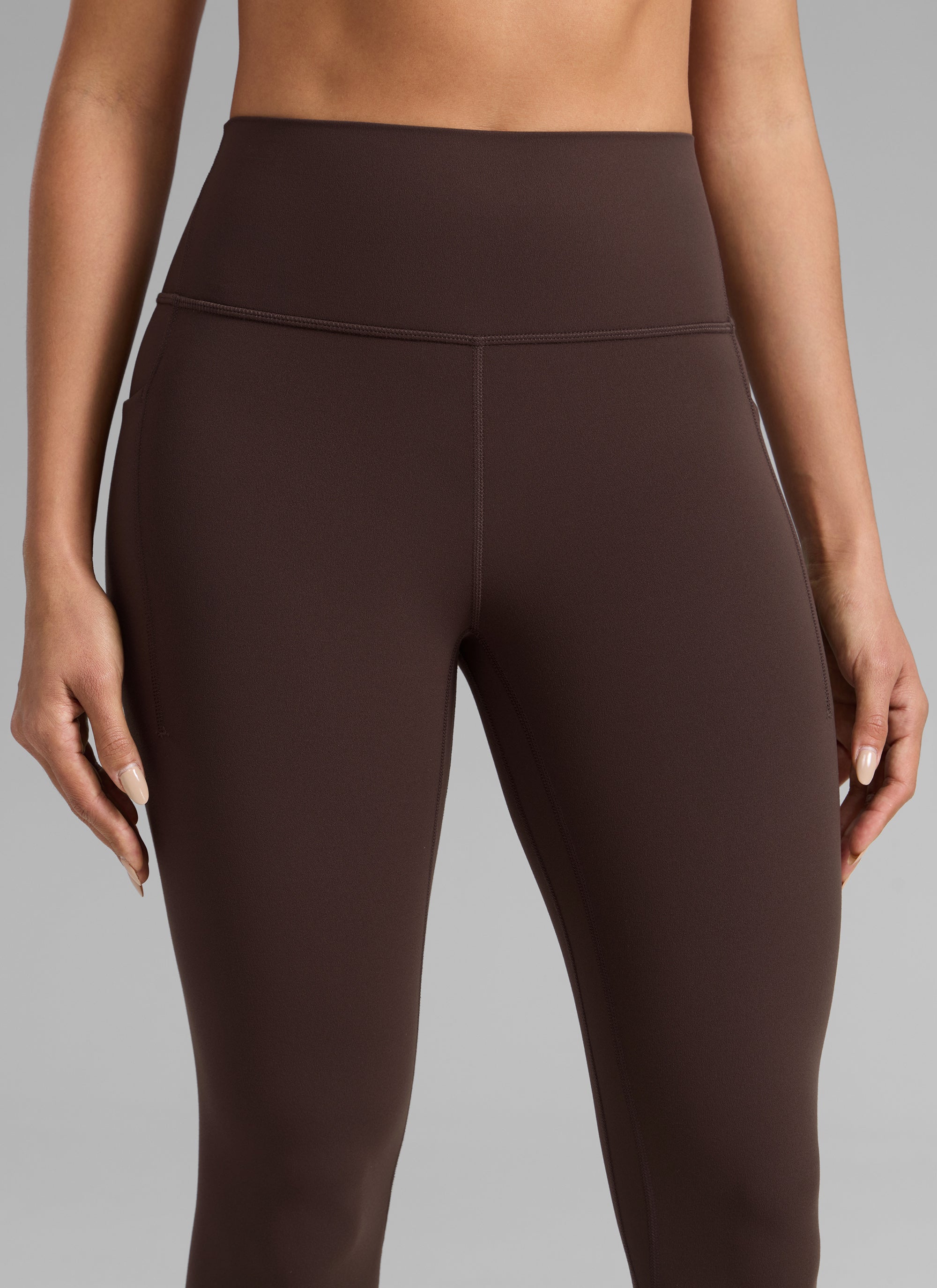 CRZ YOGA Women's Butterlift Workout High Rise Pocket Leggings 25'' Hot Fudge Brown