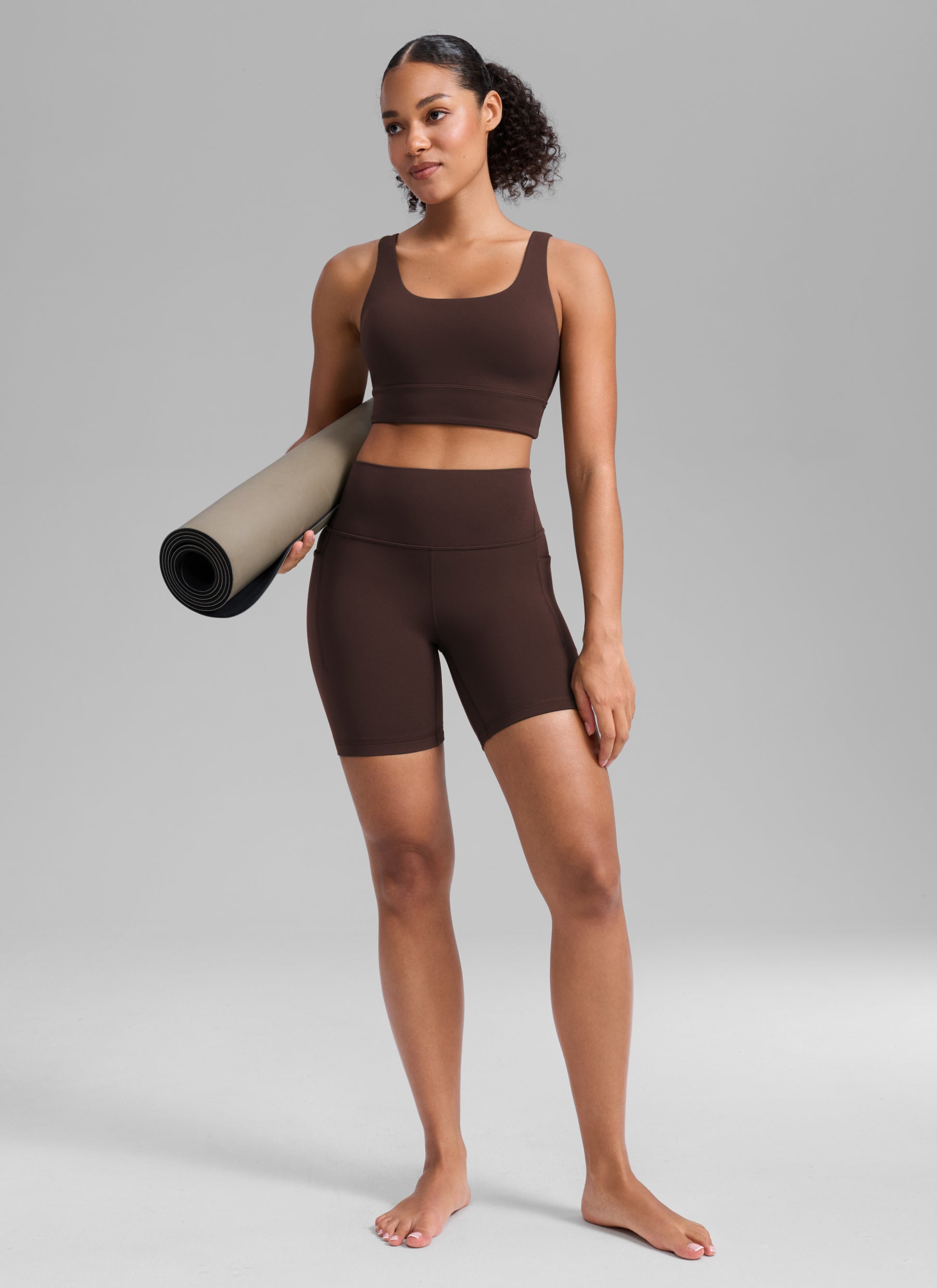 CRZ YOGA Women's Butterlift Workout Pocket High Rise Biker Shorts 6