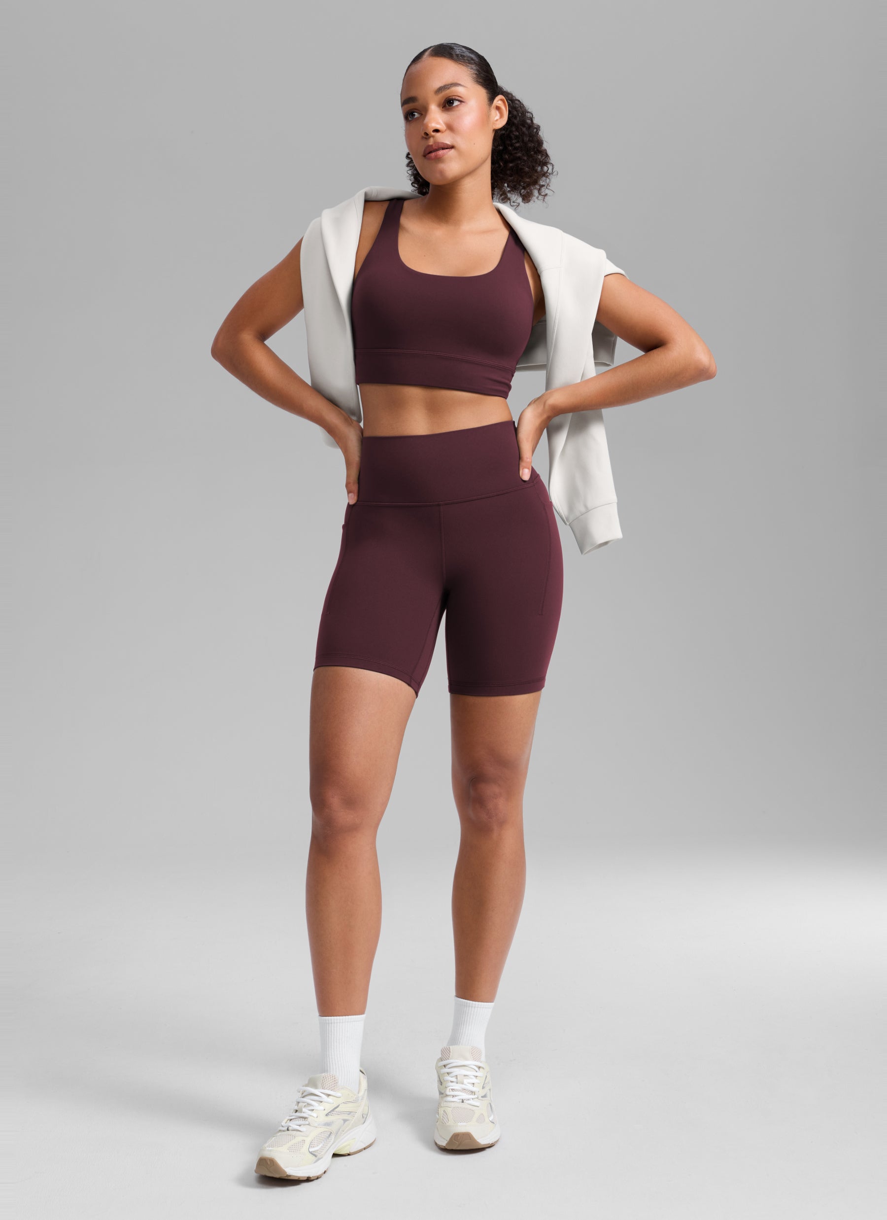 CRZ YOGA Women's Butterlift Workout Pocket High Rise Biker Shorts 6