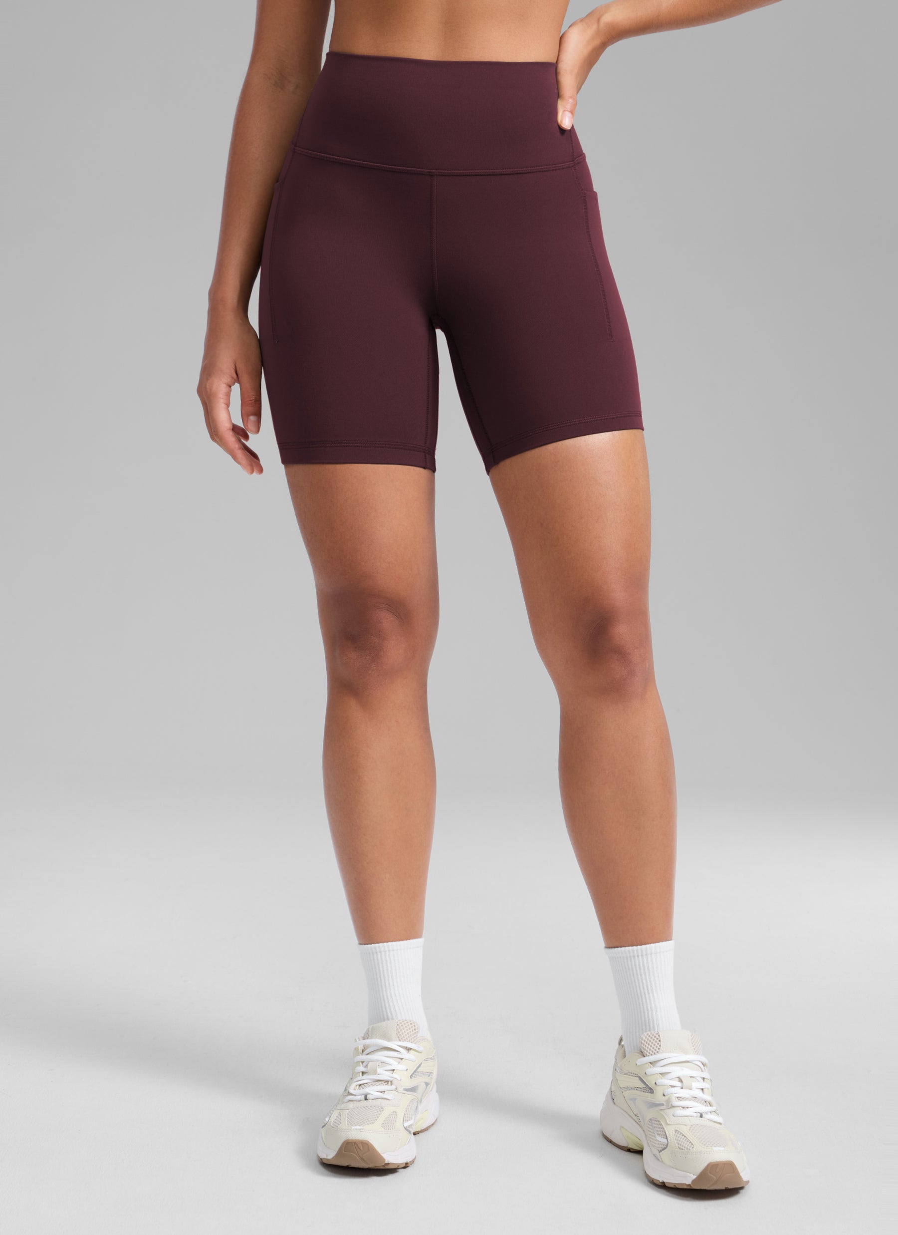CRZ YOGA Women's Butterlift Workout Pocket High Rise Biker Shorts 6