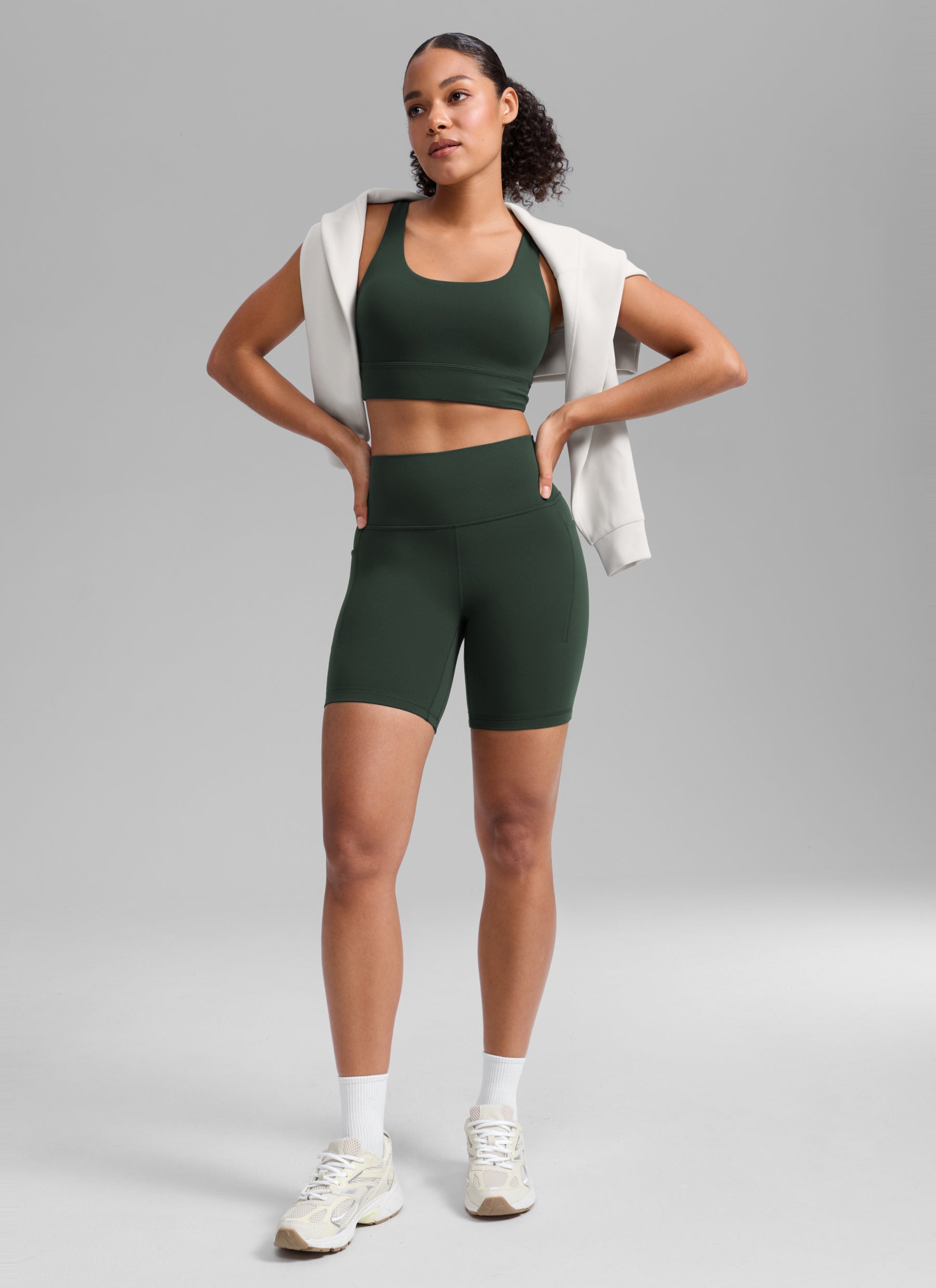 CRZ YOGA Women's Butterlift Workout Pocket High Rise Biker Shorts 6