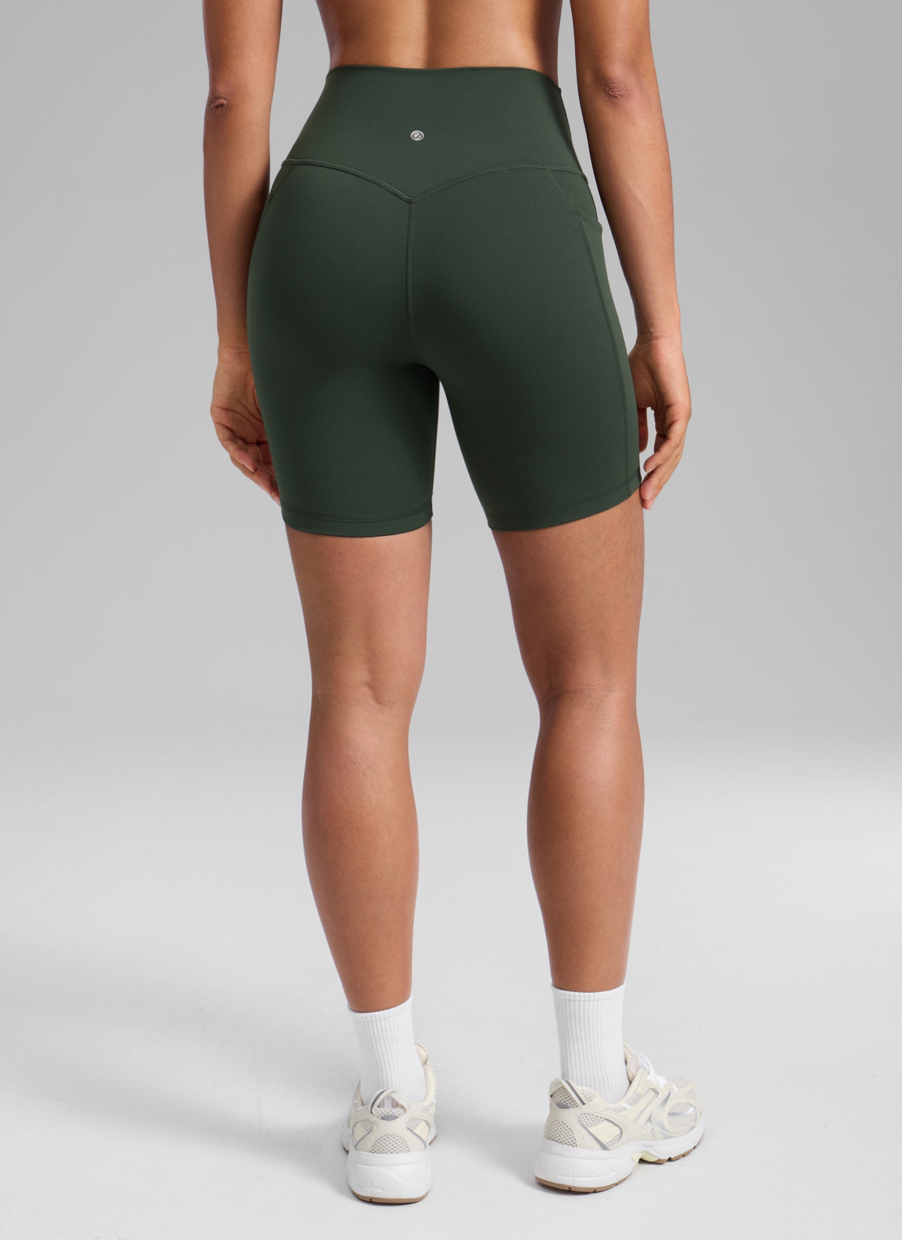 CRZ YOGA Women's Butterlift Workout Pocket High Rise Biker Shorts 6