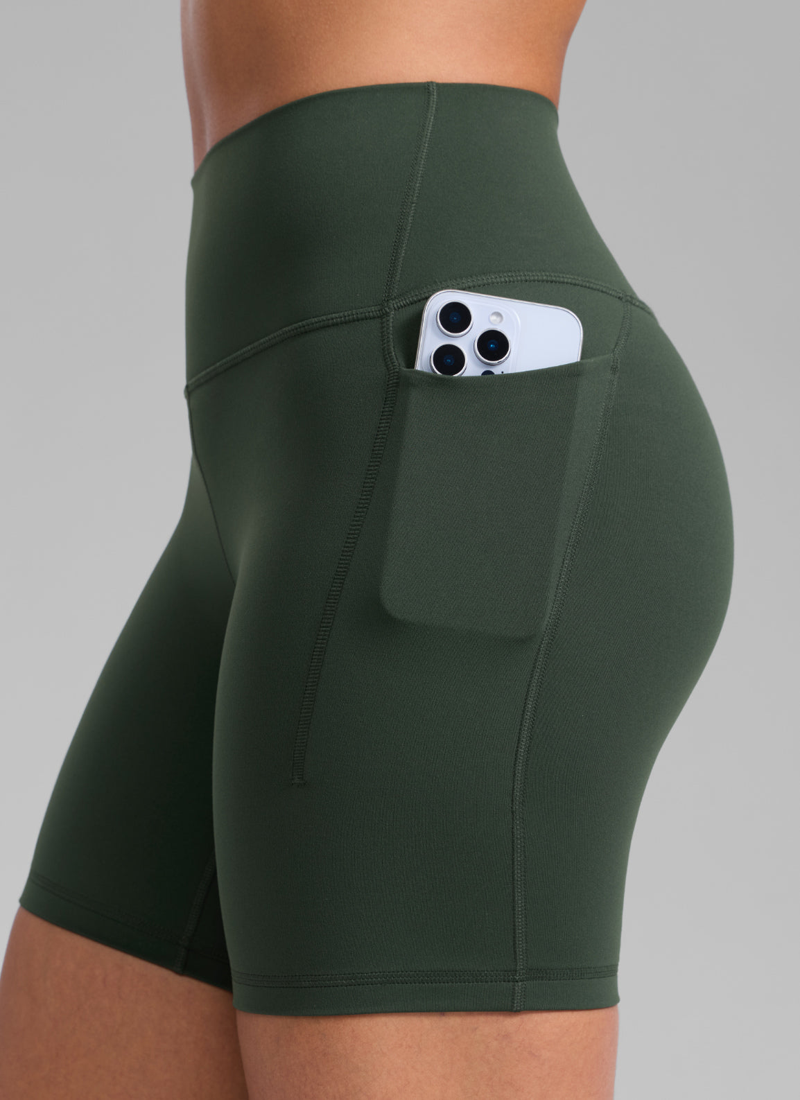 CRZ YOGA Women's Butterlift Workout Pocket High Rise Biker Shorts 6