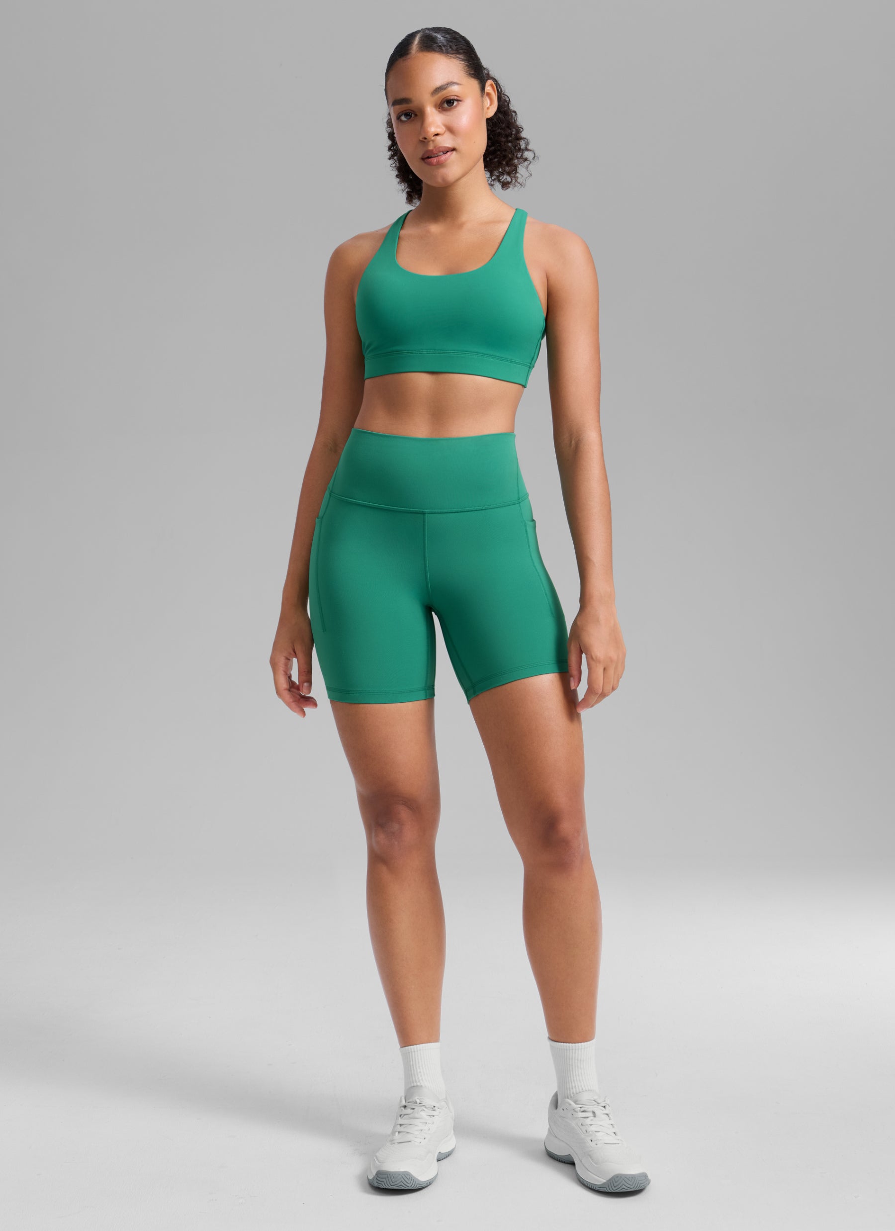 CRZ YOGA Women's Butterlift Workout Pocket High Rise Biker Shorts 6