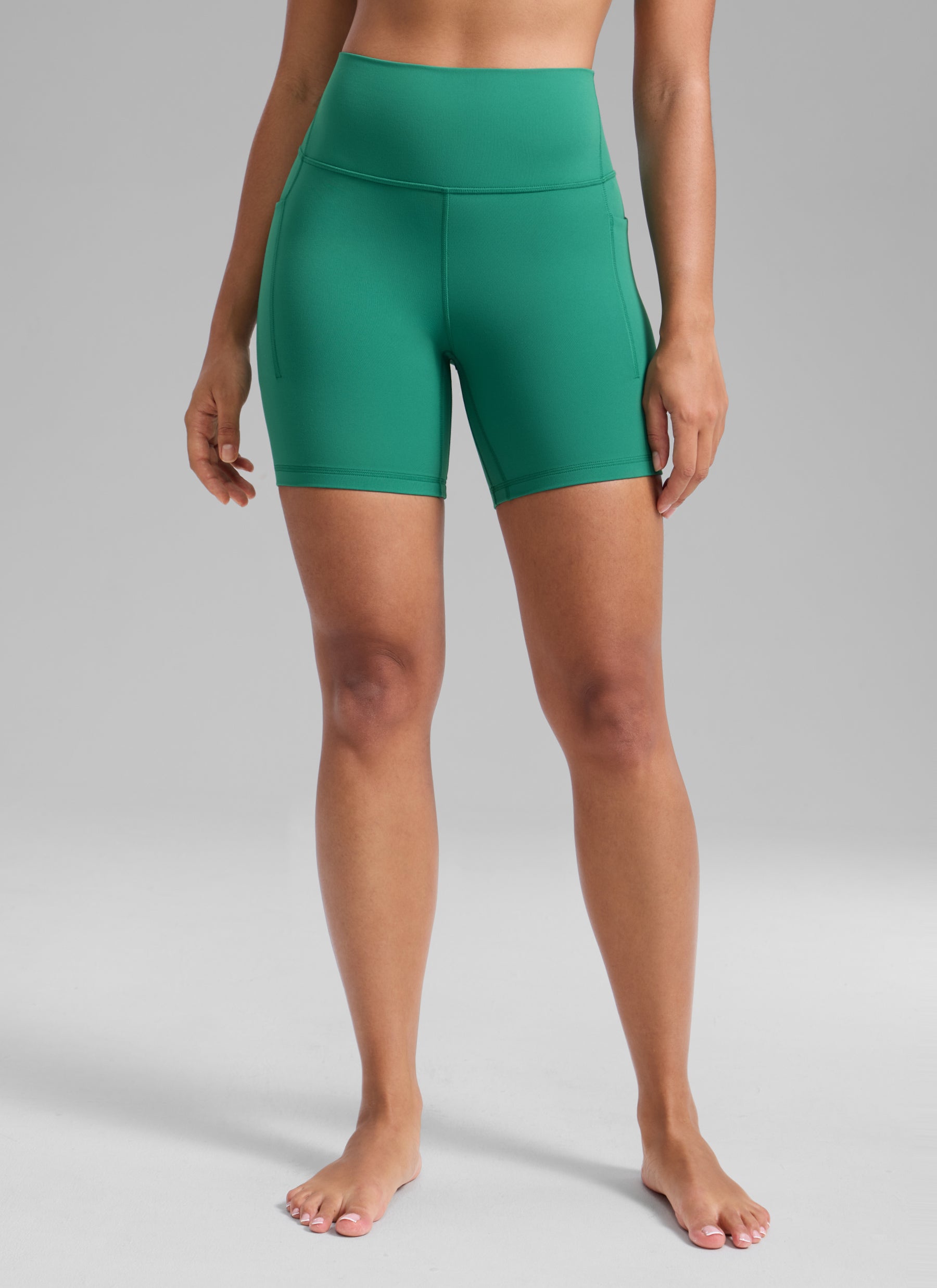 CRZ YOGA Women's Butterlift Workout Pocket High Rise Biker Shorts 6