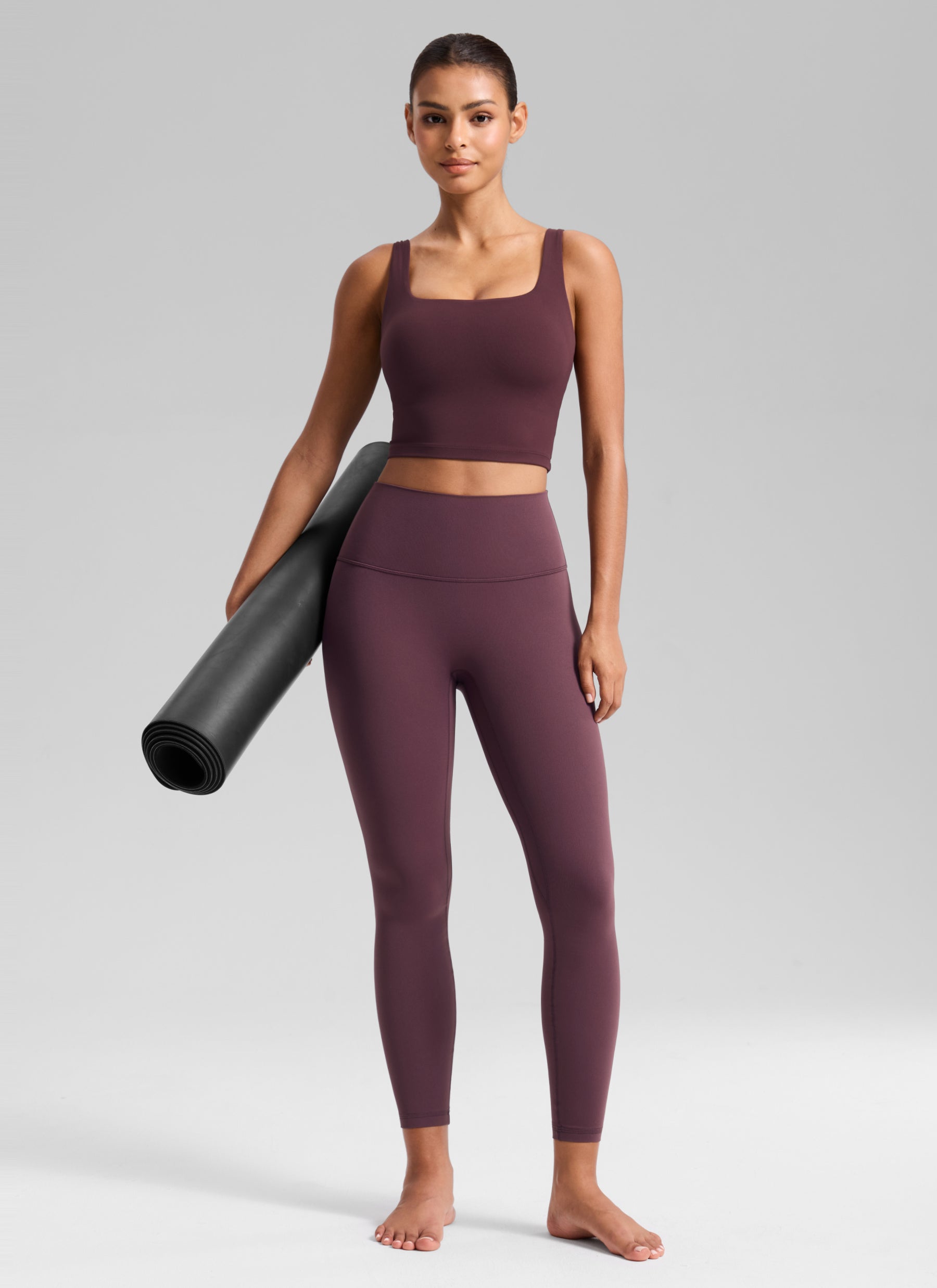 CRZ YOGA Women's Butterluxe Yoga High Rise No Front Seam Legging 25'' Plumbrown