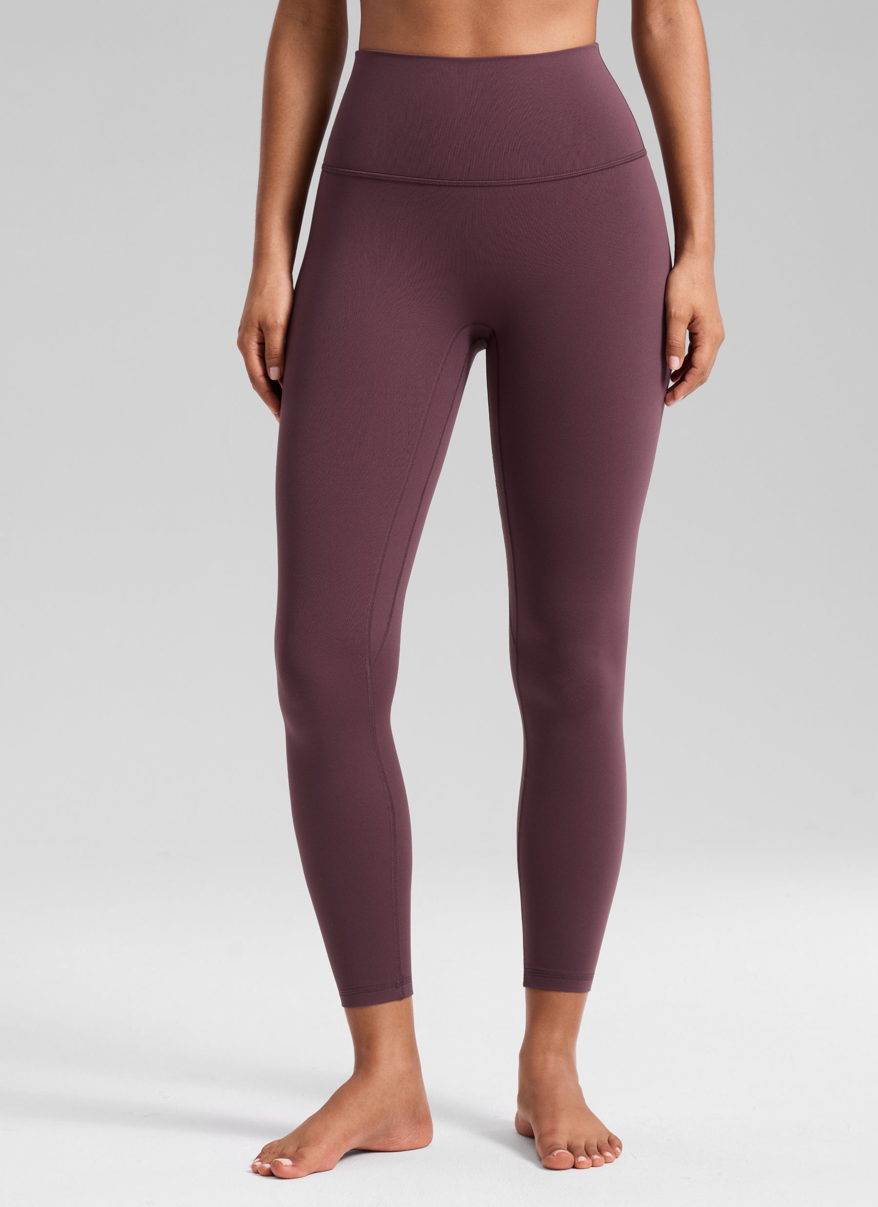 CRZ YOGA Women's Butterluxe Yoga High Rise No Front Seam Legging 25'' Plumbrown