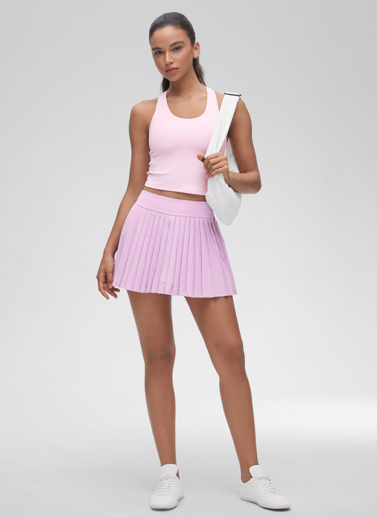 CRZ YOGA Women's Butterluxe Scoop Neck Racerback Cropped Lounge Yoga Tank Deep Red