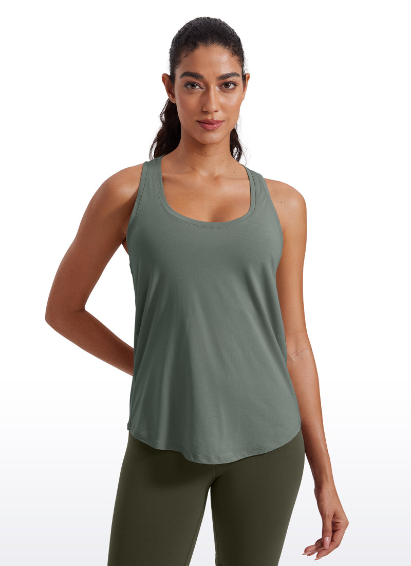 Pima Cotton Hip-Length Tank Racerback