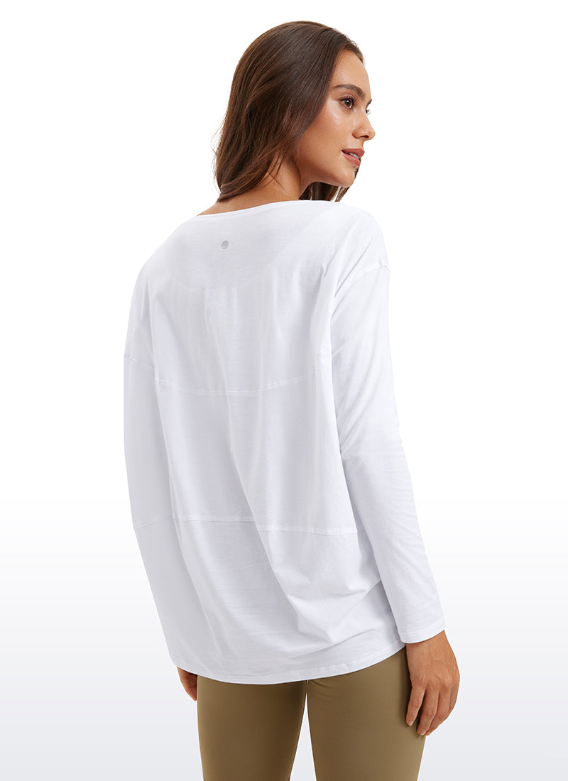 Pima Cotton Long Sleeves Boat Neck