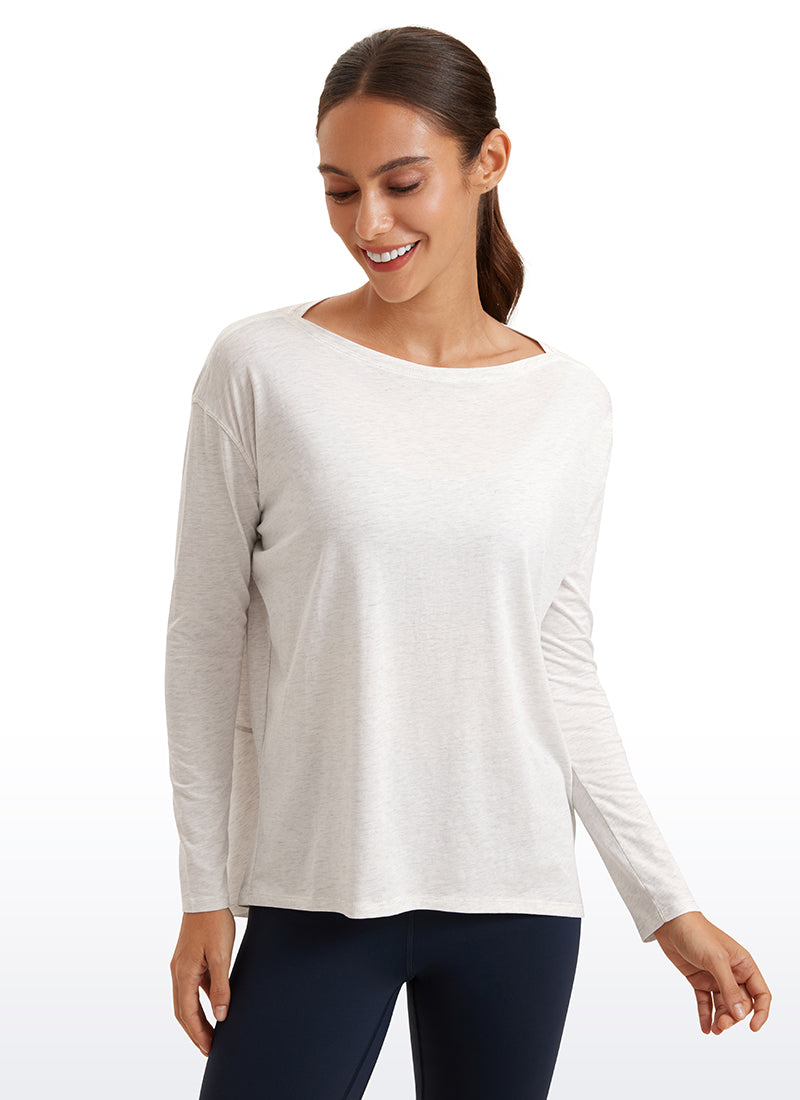 Pima Cotton Long Sleeves Boat Neck