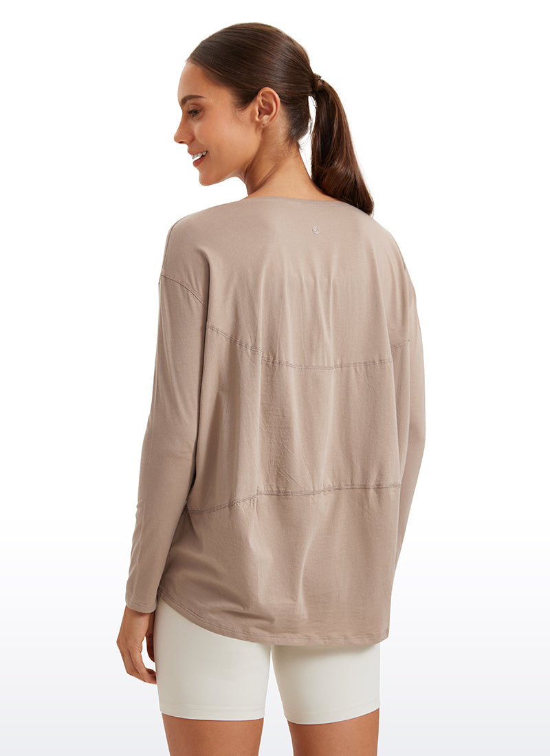 Pima Cotton Long Sleeves Boat Neck