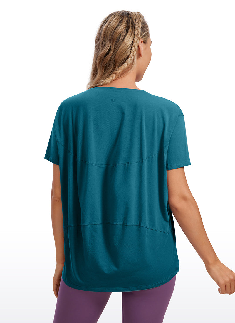Pima Cotton Boat Neck Short Sleeve