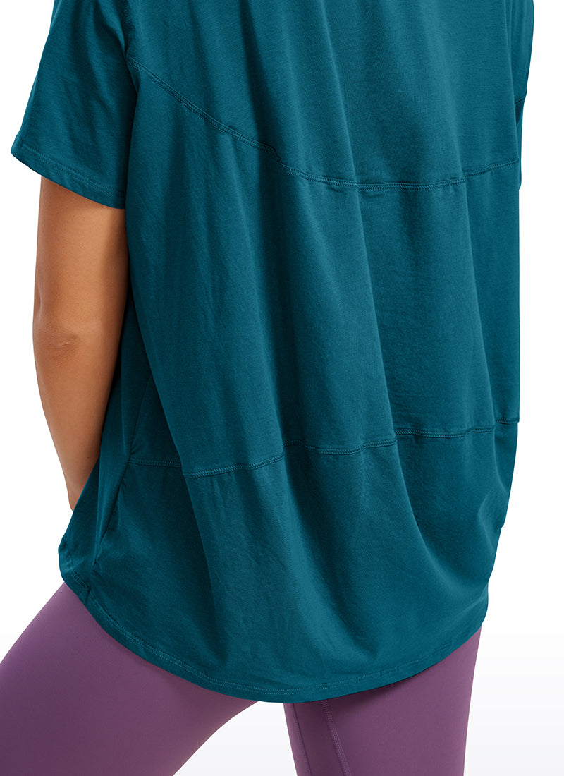 Pima Cotton Boat Neck Short Sleeve