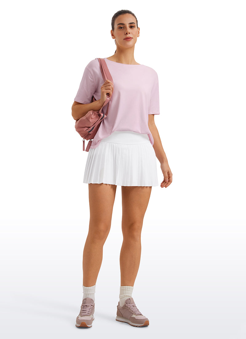 Pima Cotton Boat Neck Short Sleeve