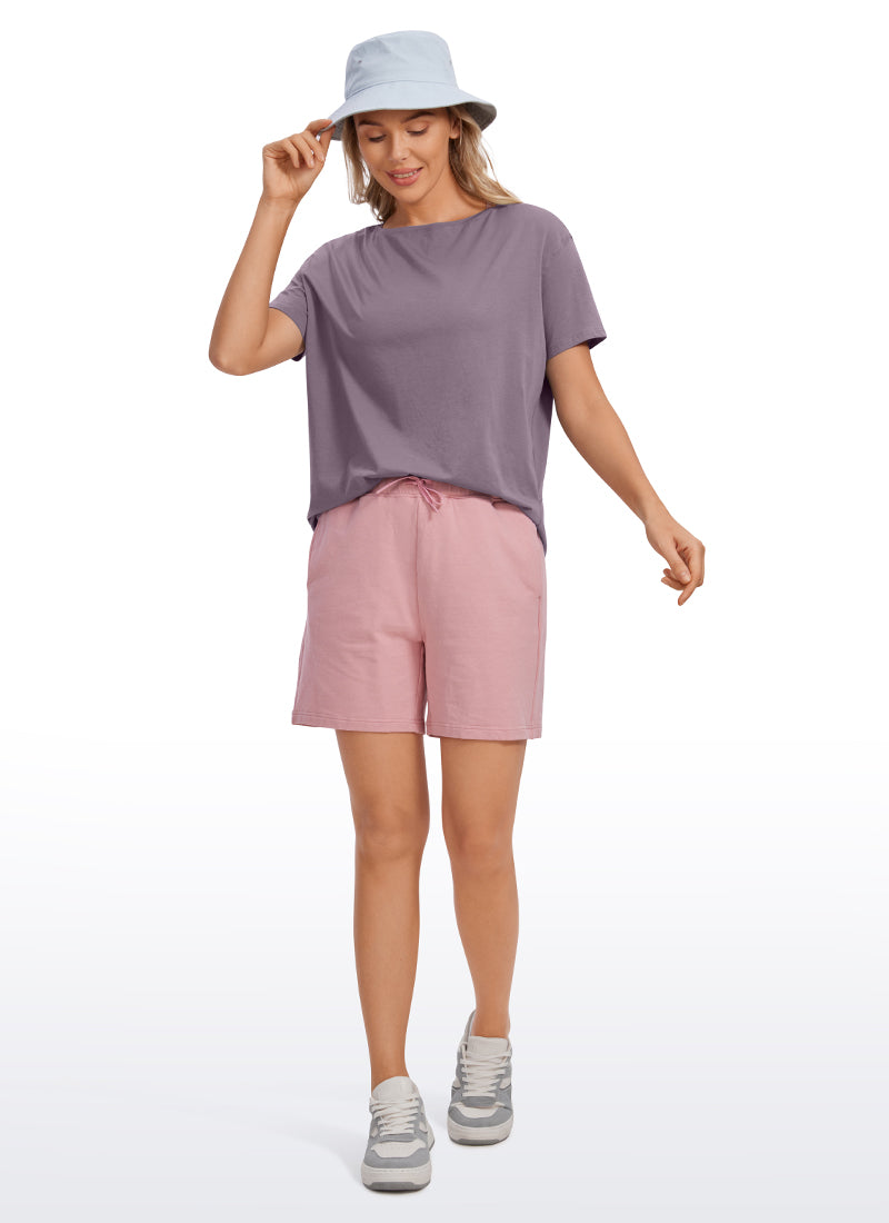 Pima Cotton Boat Neck Short Sleeve