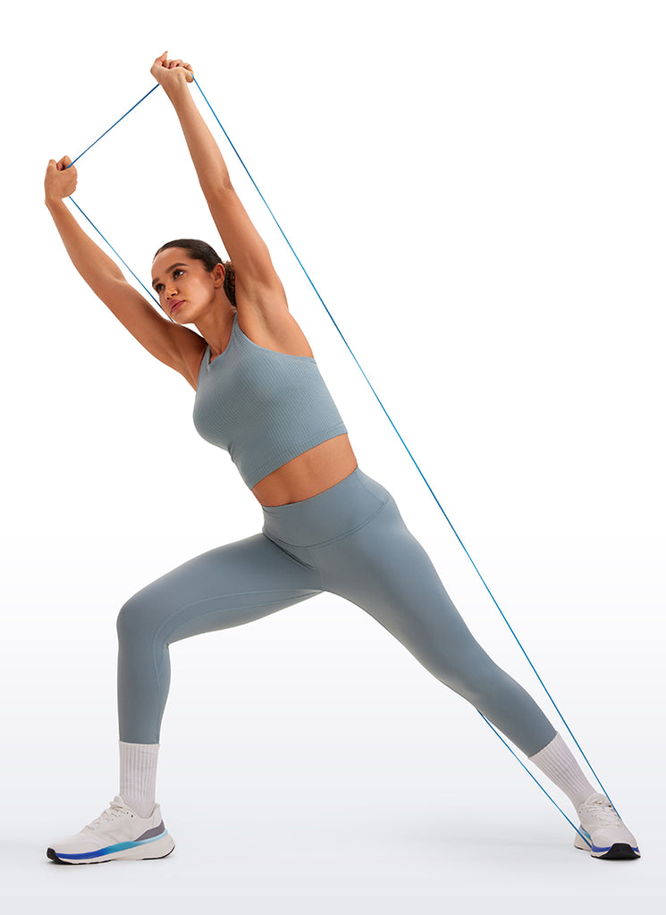 CRZ YOGA Women's Yoga Slim Fit Tops Seamless Longline Tank High Neck True Navy