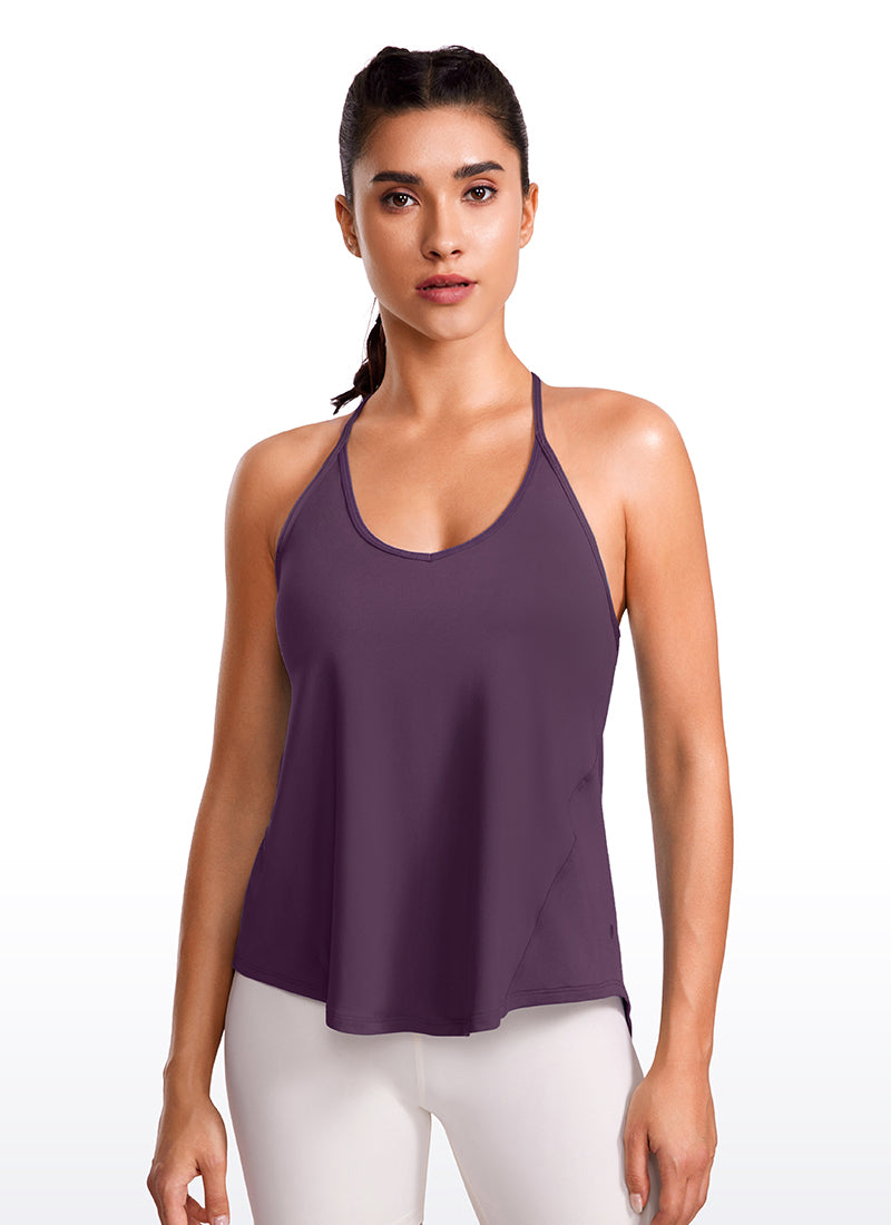 Lightweight Tie Back Halter V Neck Tank