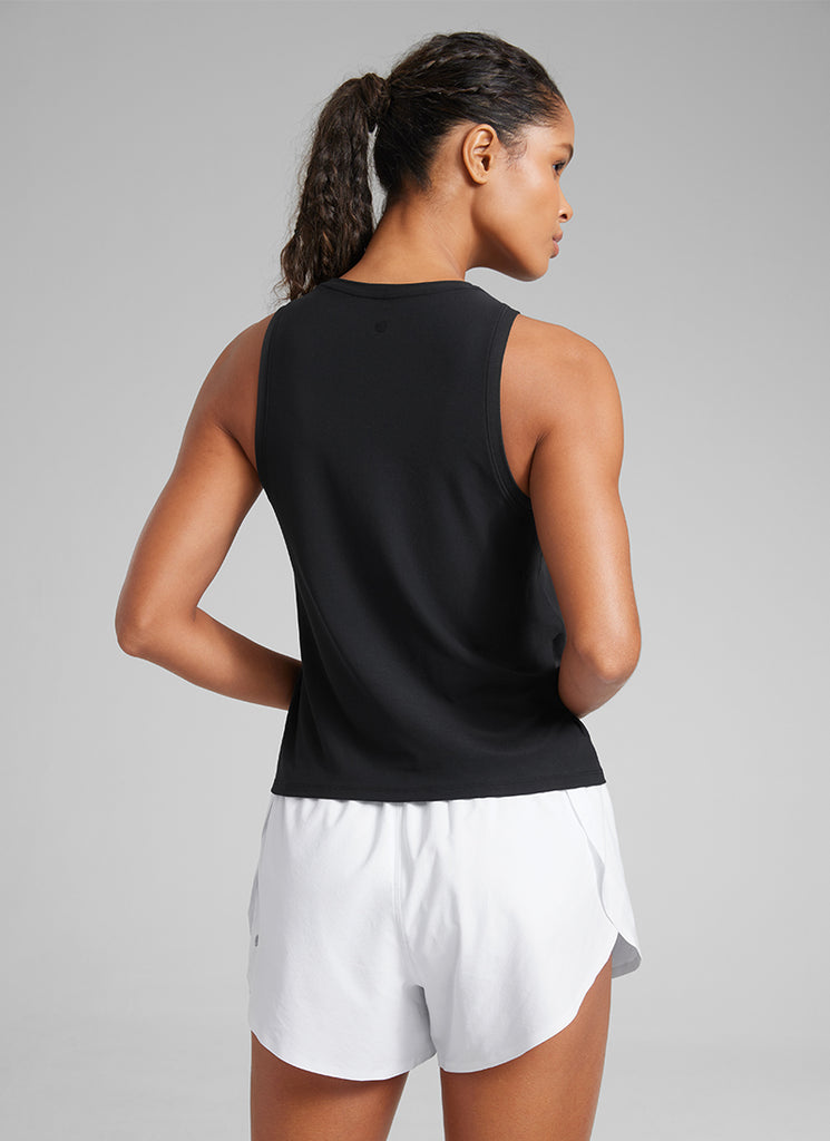 CRZ YOGA Women's Lightweight Workout Loose Fit Athletic Tank Crew Neck Magenta