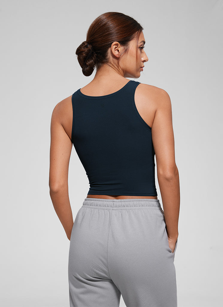 CRZ YOGA Women Softembrace Soft Double Lined Scoop Neck Tanks Casual Tops Light Army Green