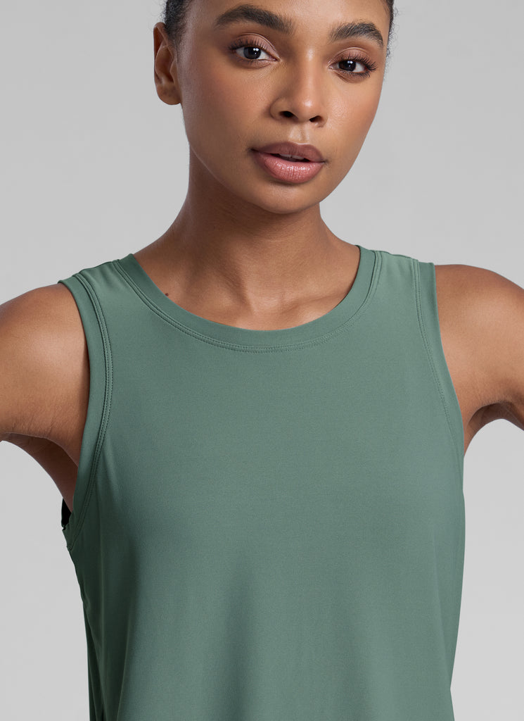 CRZ YOGA Women High Neck Cloudweight Open Back Lightweight Athletic Tank White