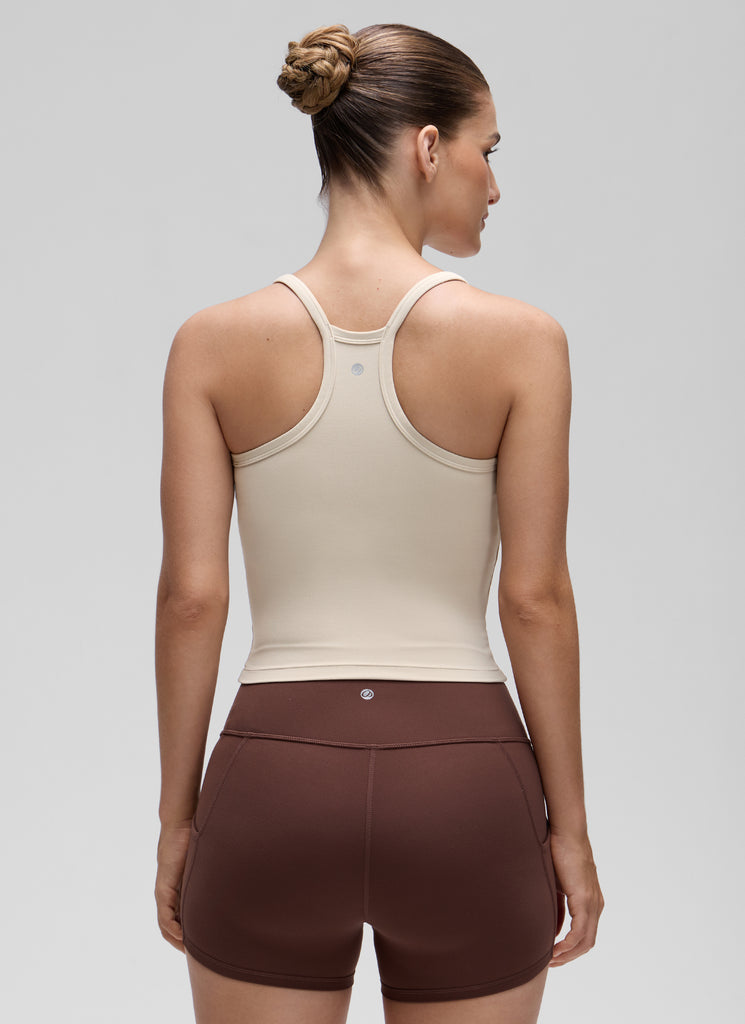 CRZ YOGA Women's Butterluxe Soft Double Lined V Neck Racerback Tanks Grey Sage