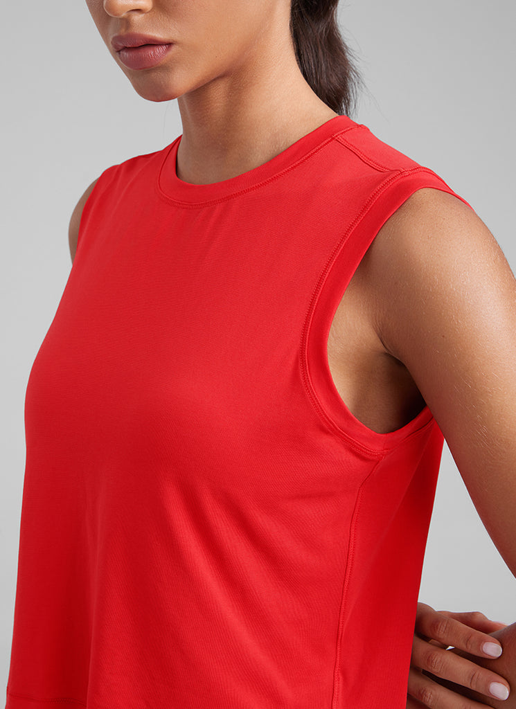 CRZ YOGA Women Workout Casual Poly Cotton-Blend Muscle Tank Quick Dry Grey Sage