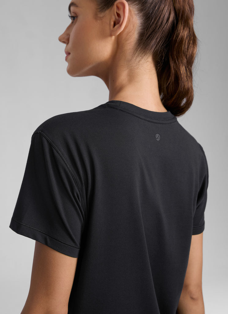 CRZ YOGA Women's Workout Casual Poly Cotton-Blend Short Sleeve Mojave Tan