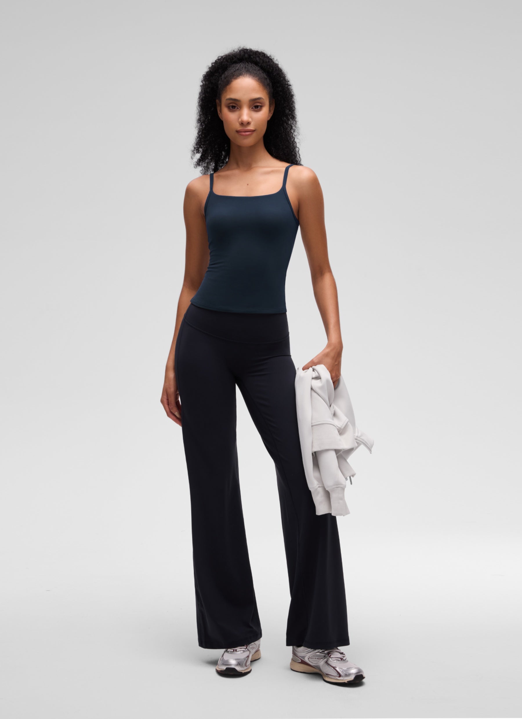 CRZ YOGA Women's Softembrace Casual Scoop Neck Double Lined Tank True Navy