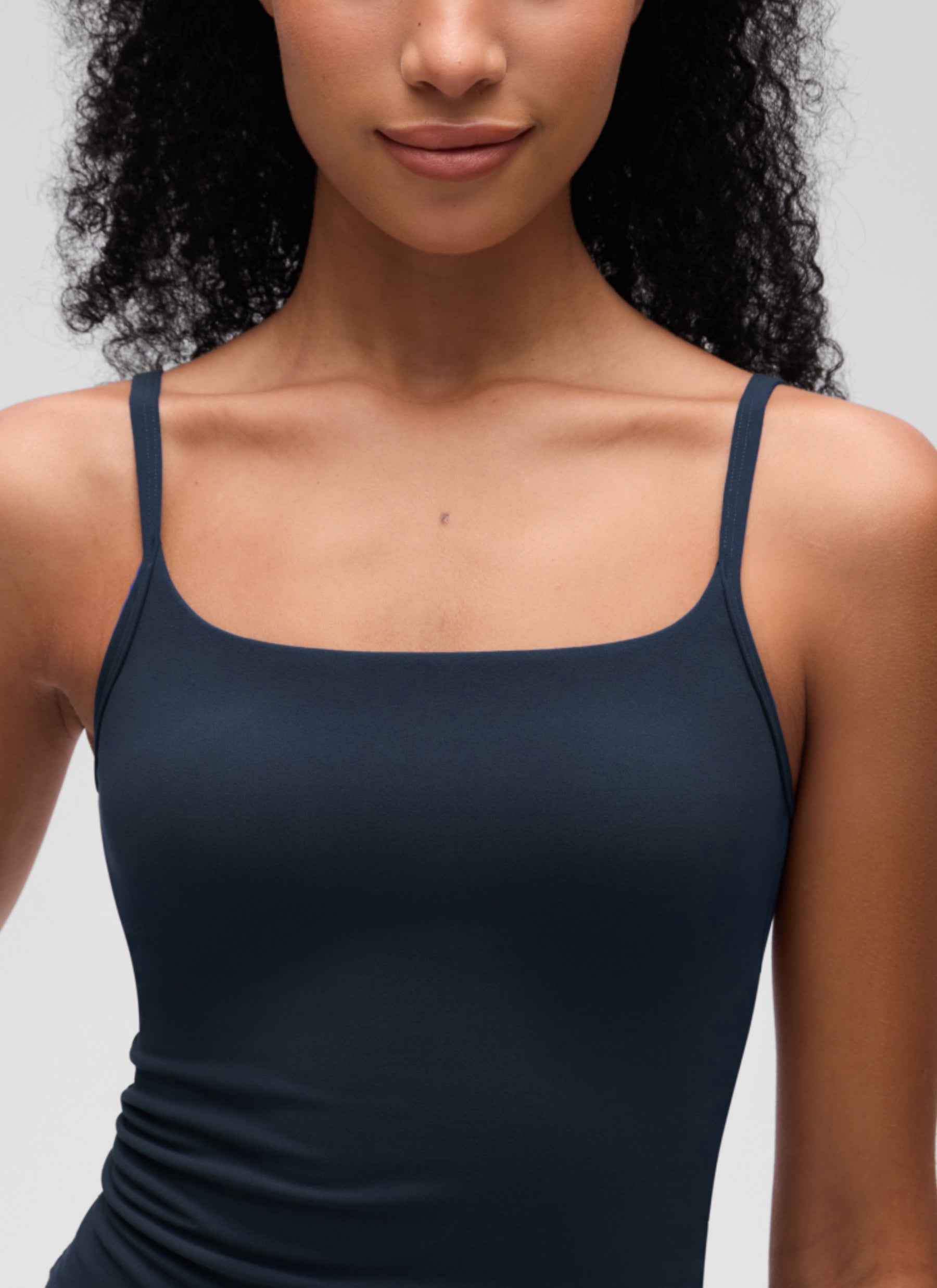 CRZ YOGA Women's Softembrace Casual Scoop Neck Double Lined Tank True Navy