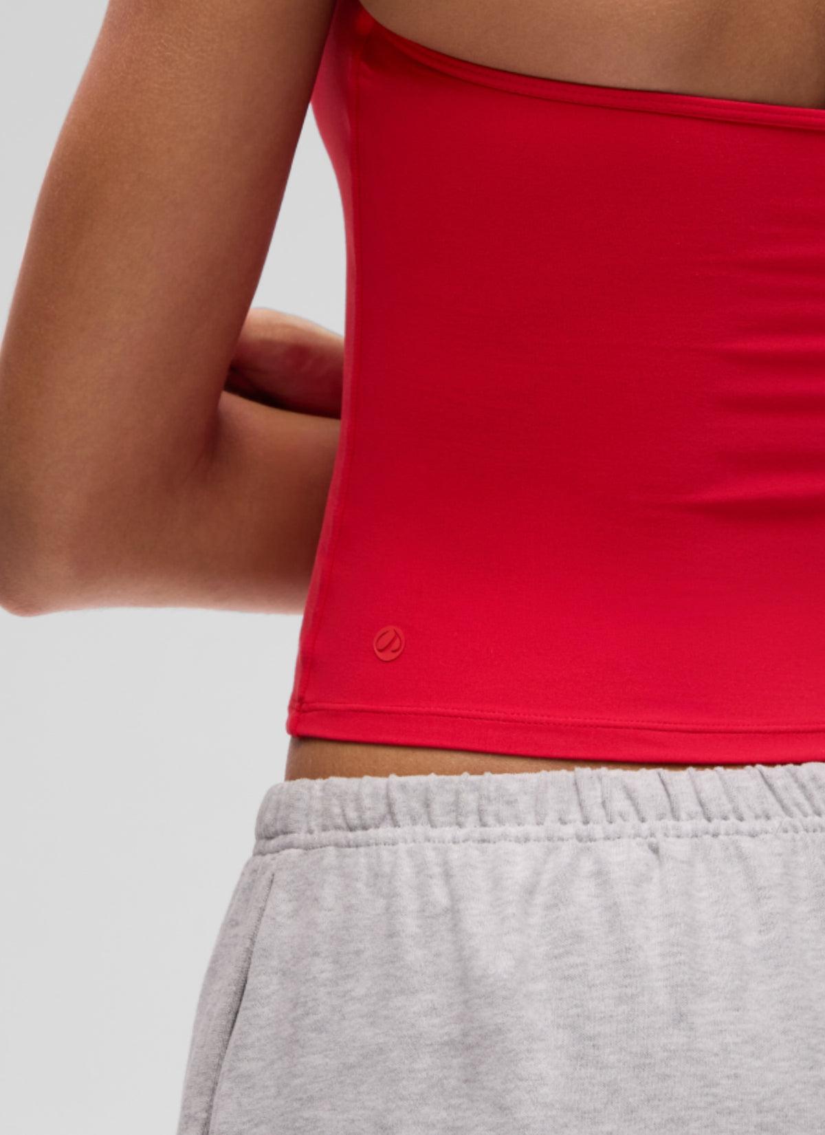 CRZ YOGA Women's Softembrace Casual Double Lined Crop Strapless Top Aurora Red @model_info:S