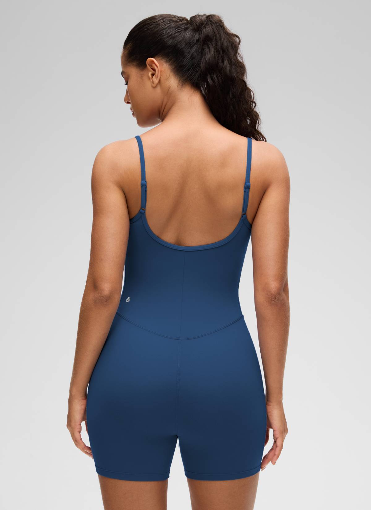 CRZ YOGA Women's Yoga Tight Fit Romper Shorts Bodysuit Jumpsuits French Navy