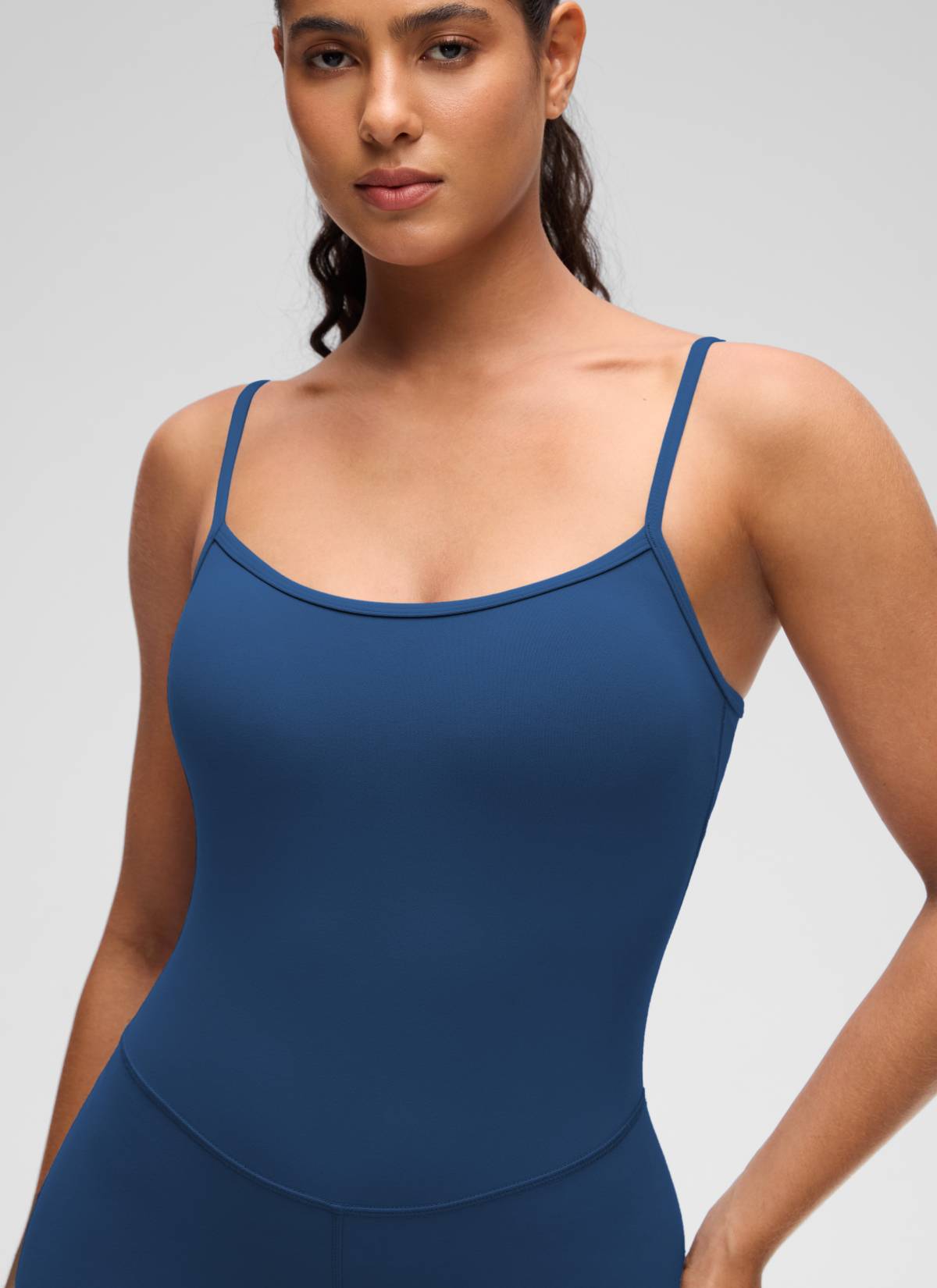 CRZ YOGA Women's Yoga Tight Fit Romper Shorts Bodysuit Jumpsuits French Navy