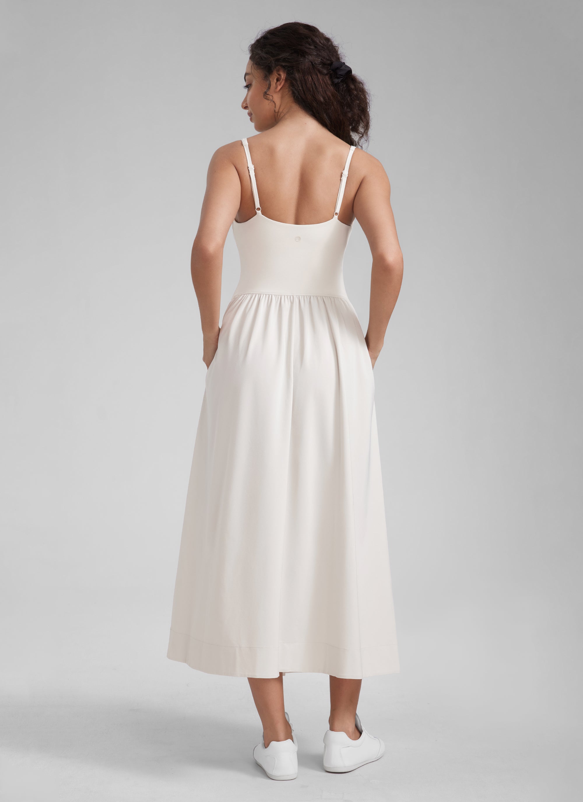 Square Neck Sleeveless Pocket Dress