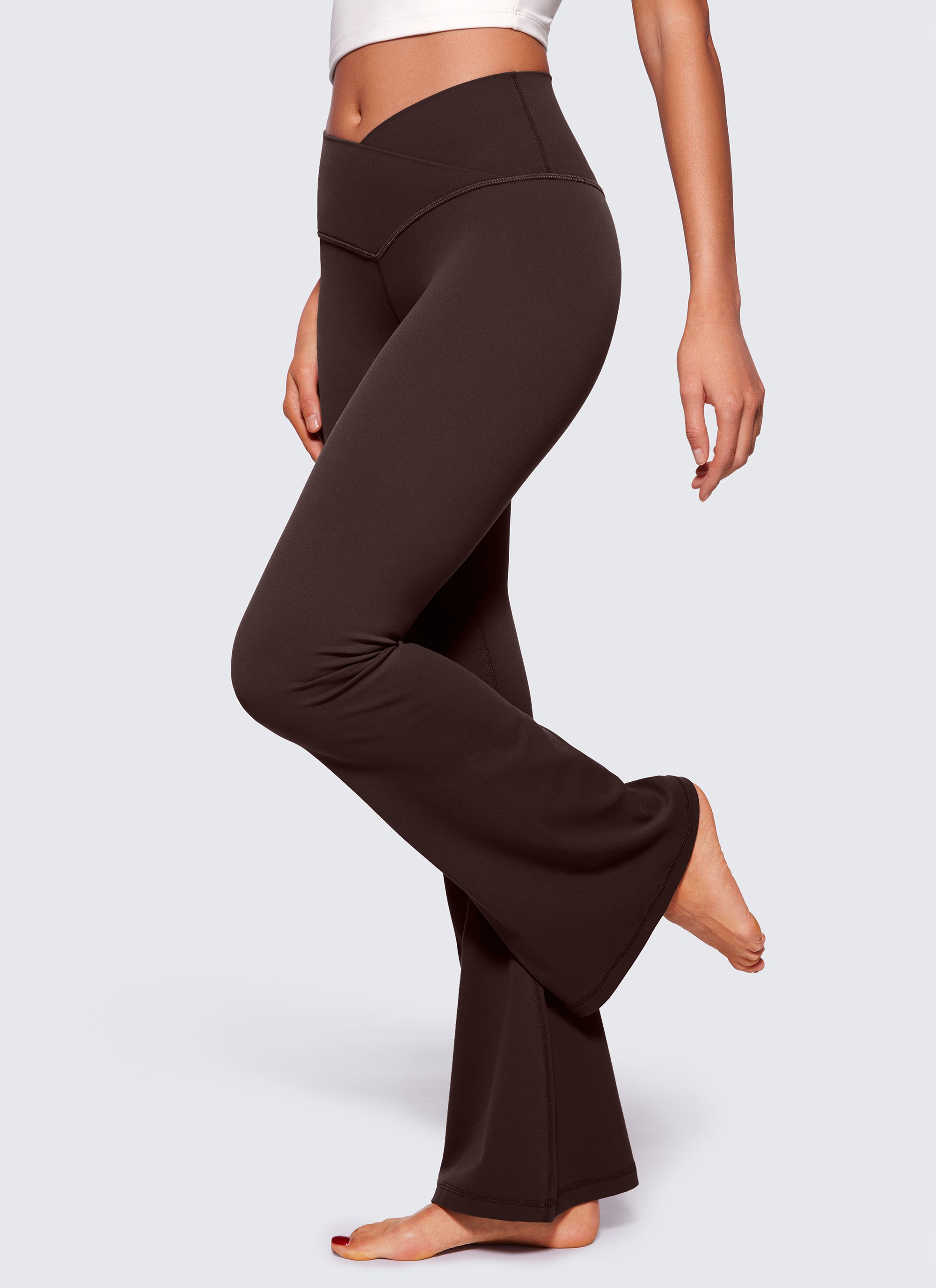 CRZ YOGA Women Butterluxe V Crossover High Waist Flare Leggings 29