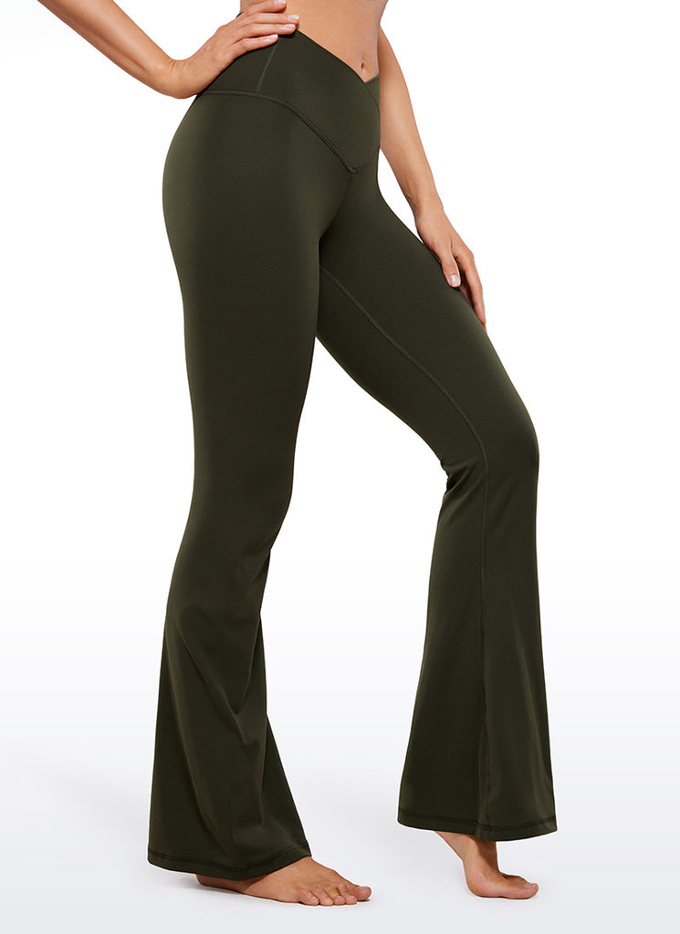 CRZ YOGA Women Butterluxe V Crossover High Waist Flare Leggings 31" True Navy