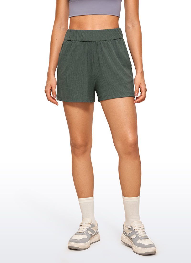 Ribbed High Rise Sweat Short 3''