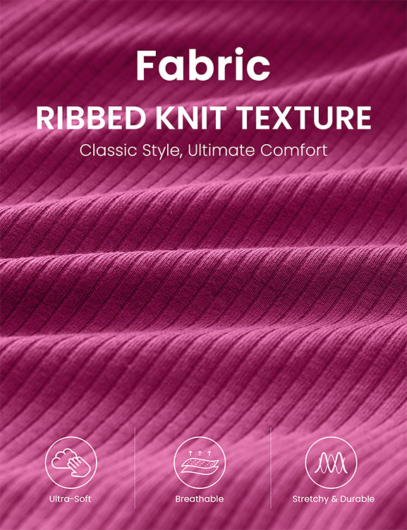 CRZ YOGA Women's Ribbed High Waisted Sweat Shorts 3'' Magenta Purple