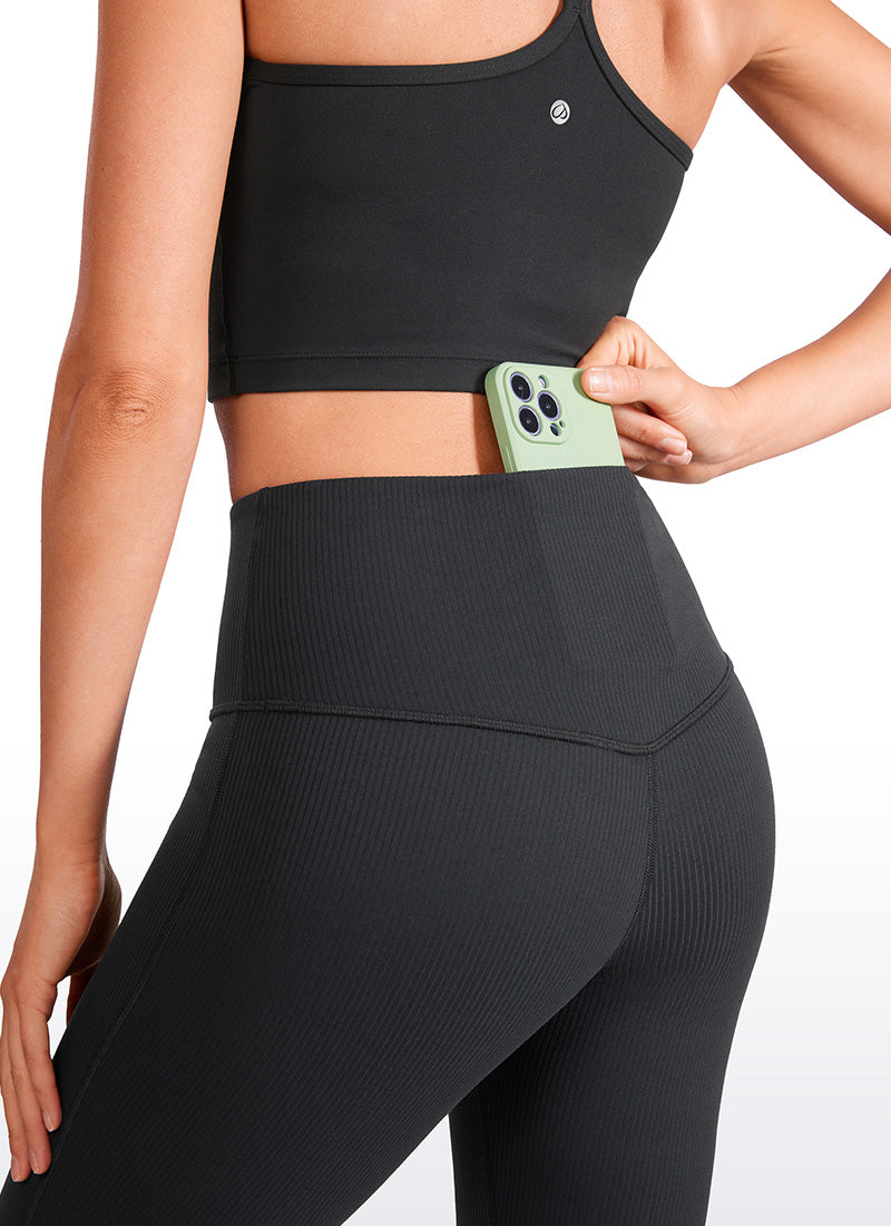 Ribbed High Waist Pocket Flare Leggings 31