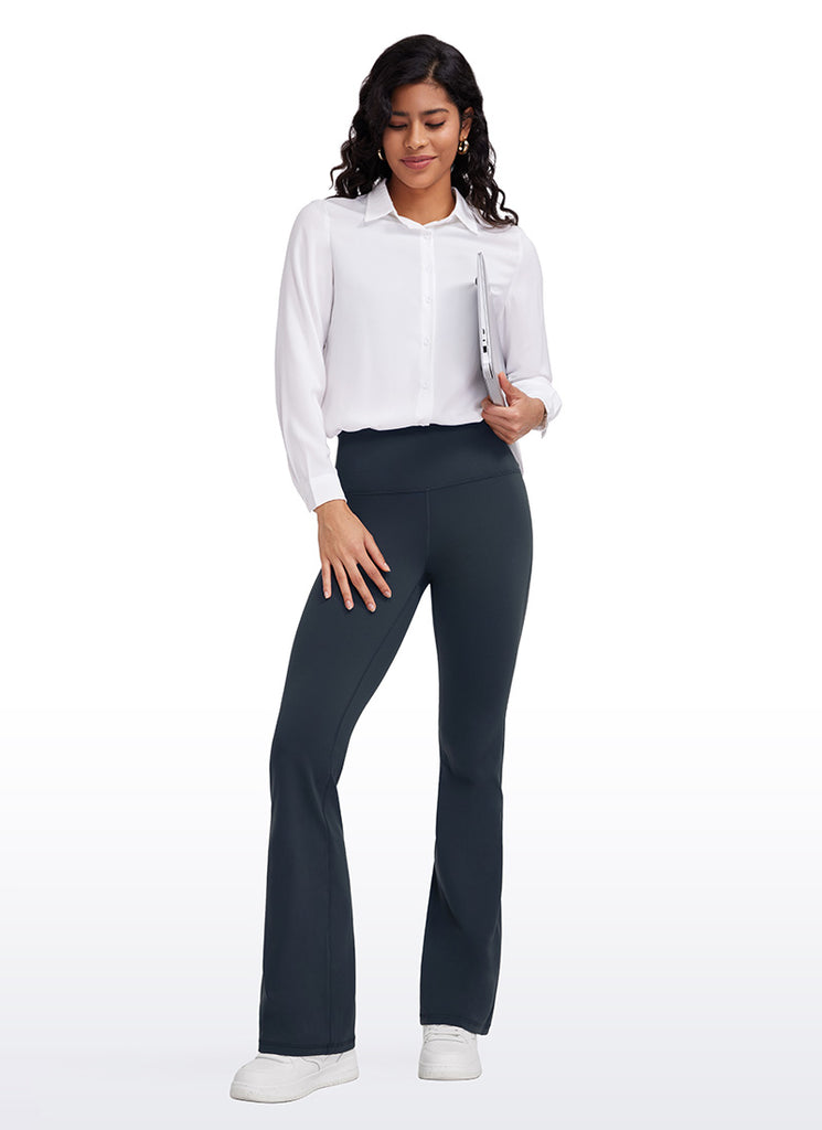 CRZ YOGA Women's Butterluxe High Waist Flare Leg Bootcut Leggings 32" True Navy