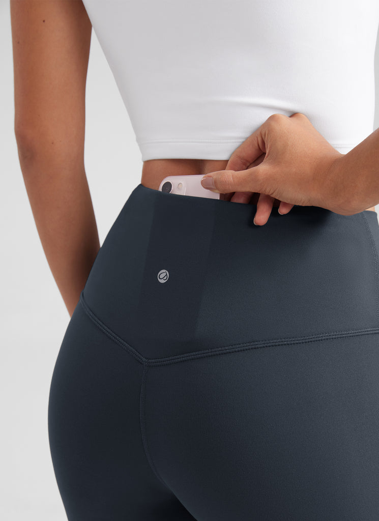 CRZ YOGA Women's Yoga High Waist Butterluxe Flare Pocket Leggings 29" True Navy