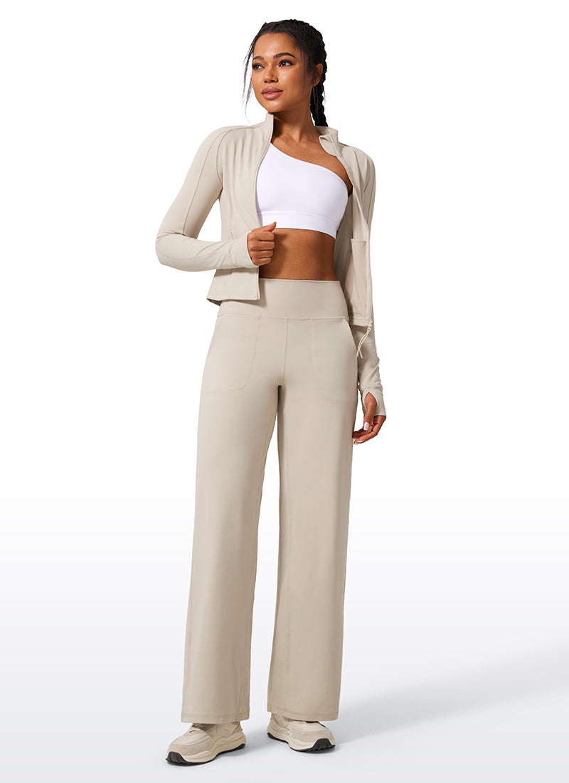 Butterlift High Waisted Wide Leg Pants with Pockets 31